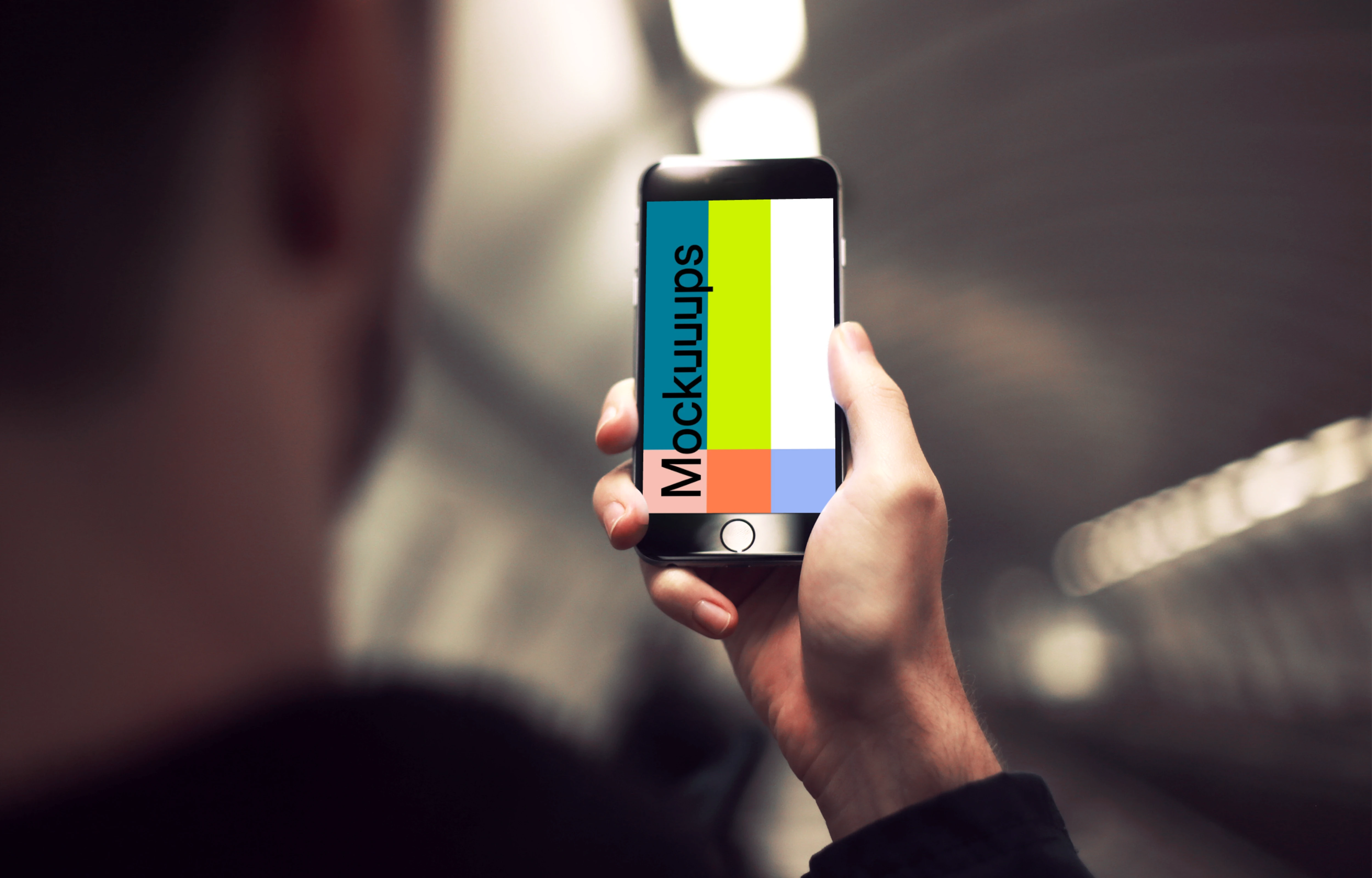 iPhone 6 mockup in the underground