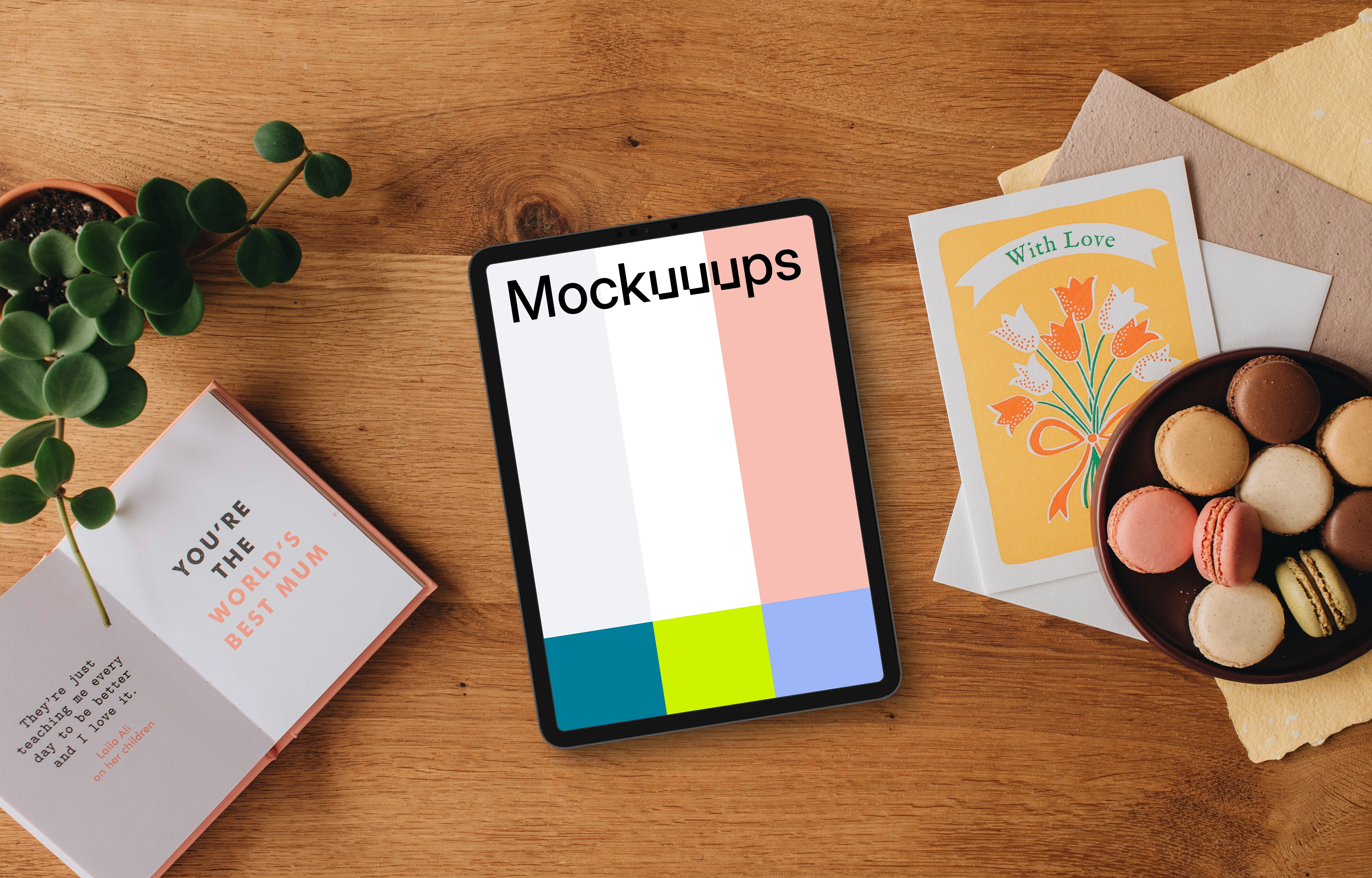 Wishes for Mother’ day and tablet mockup