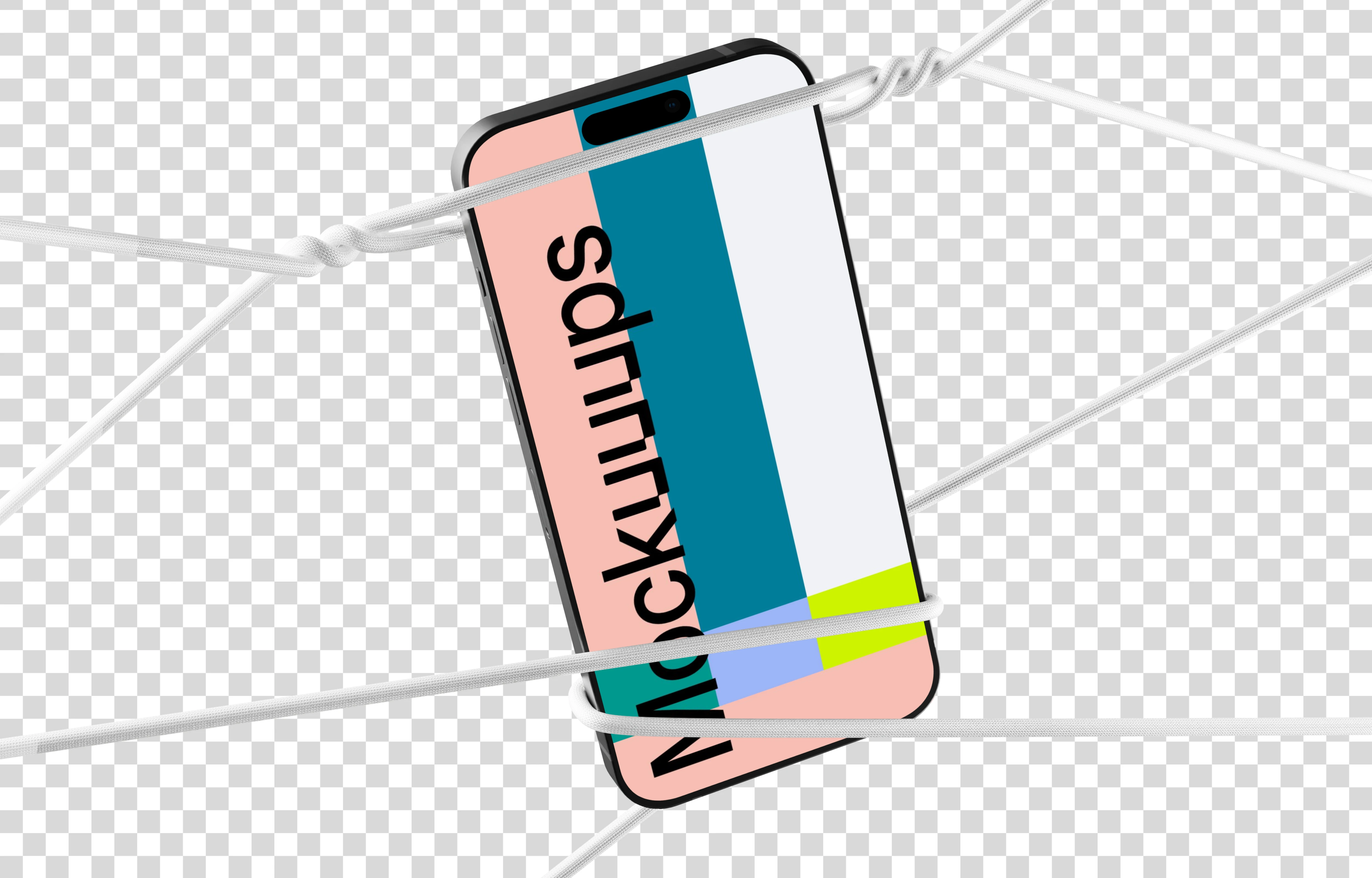 iPhone 16 mockup with rope binding