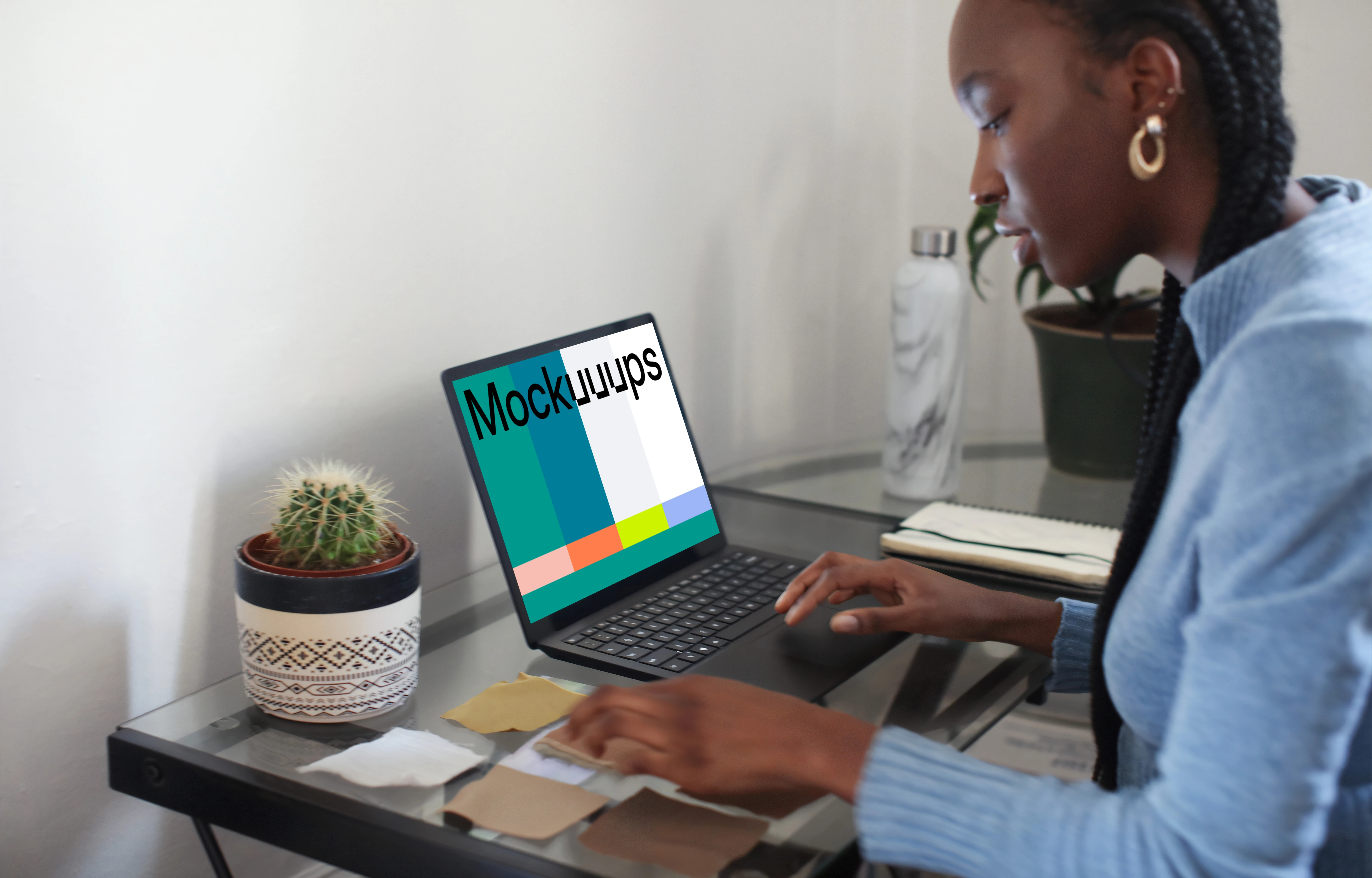 Homeoffice work on the Microsoft Surface Laptop mockup