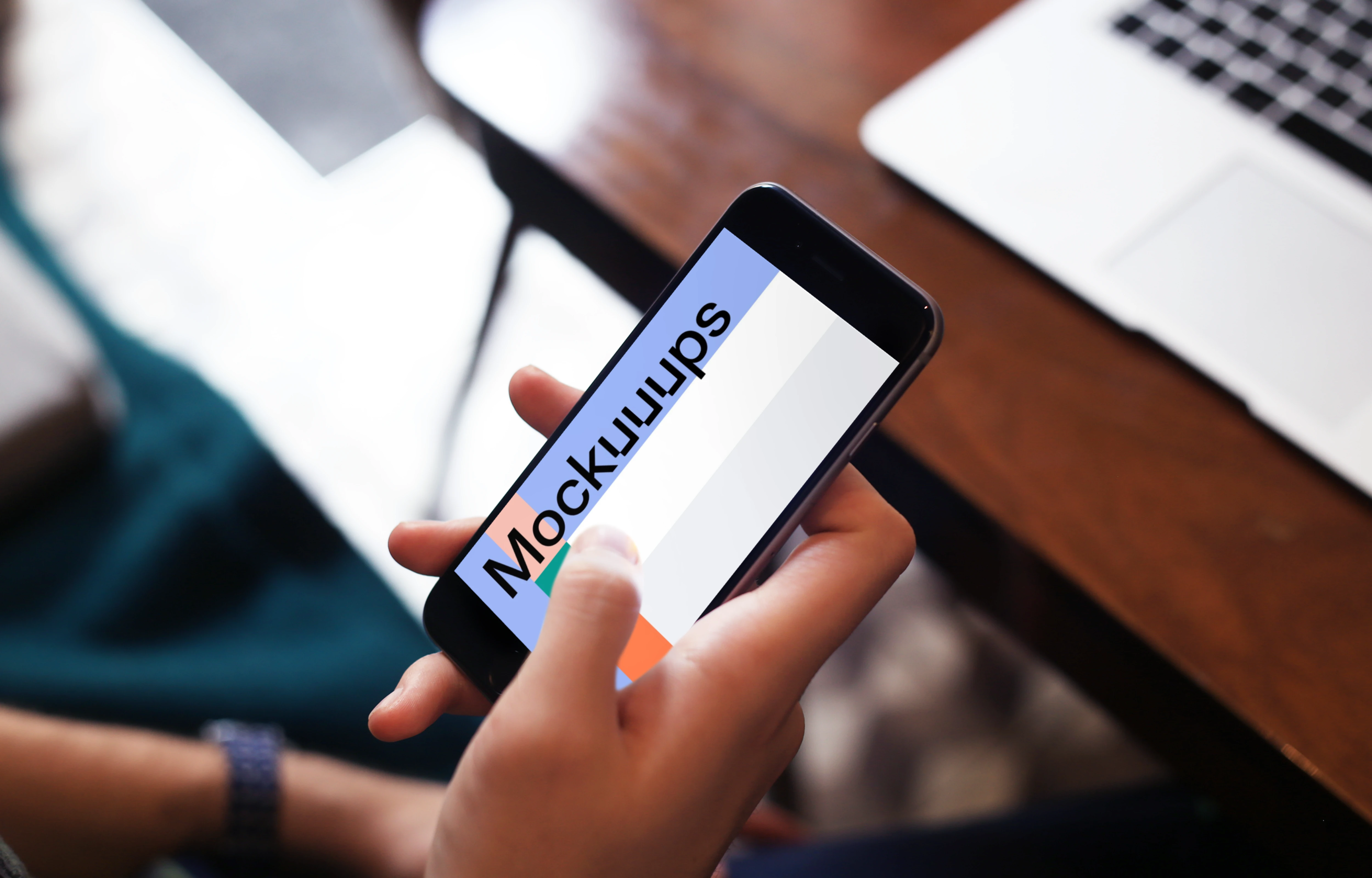 Interacting with iPhone 6 screen mockup