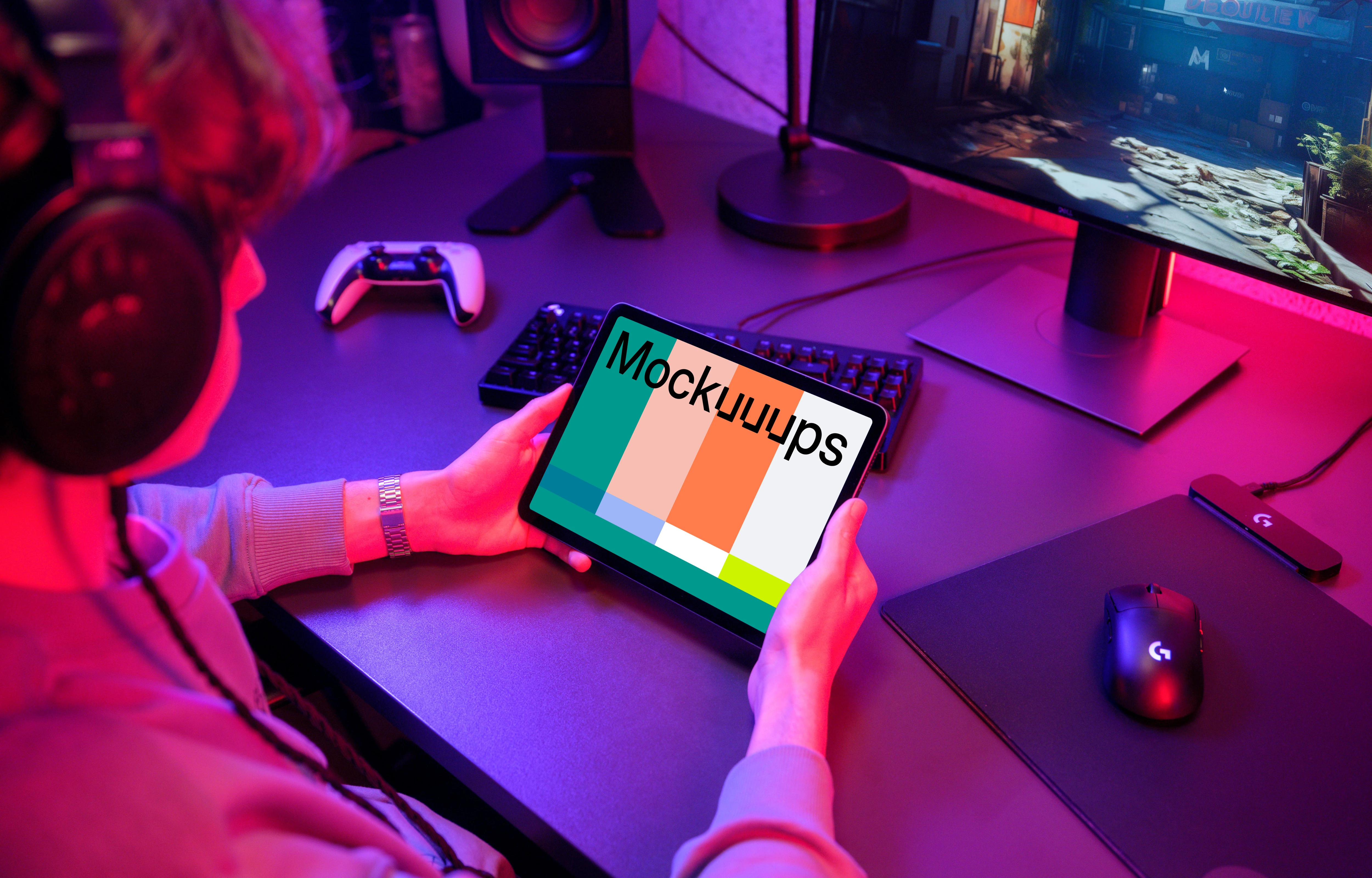 iPad Air Mockup in a Gaming Setup
