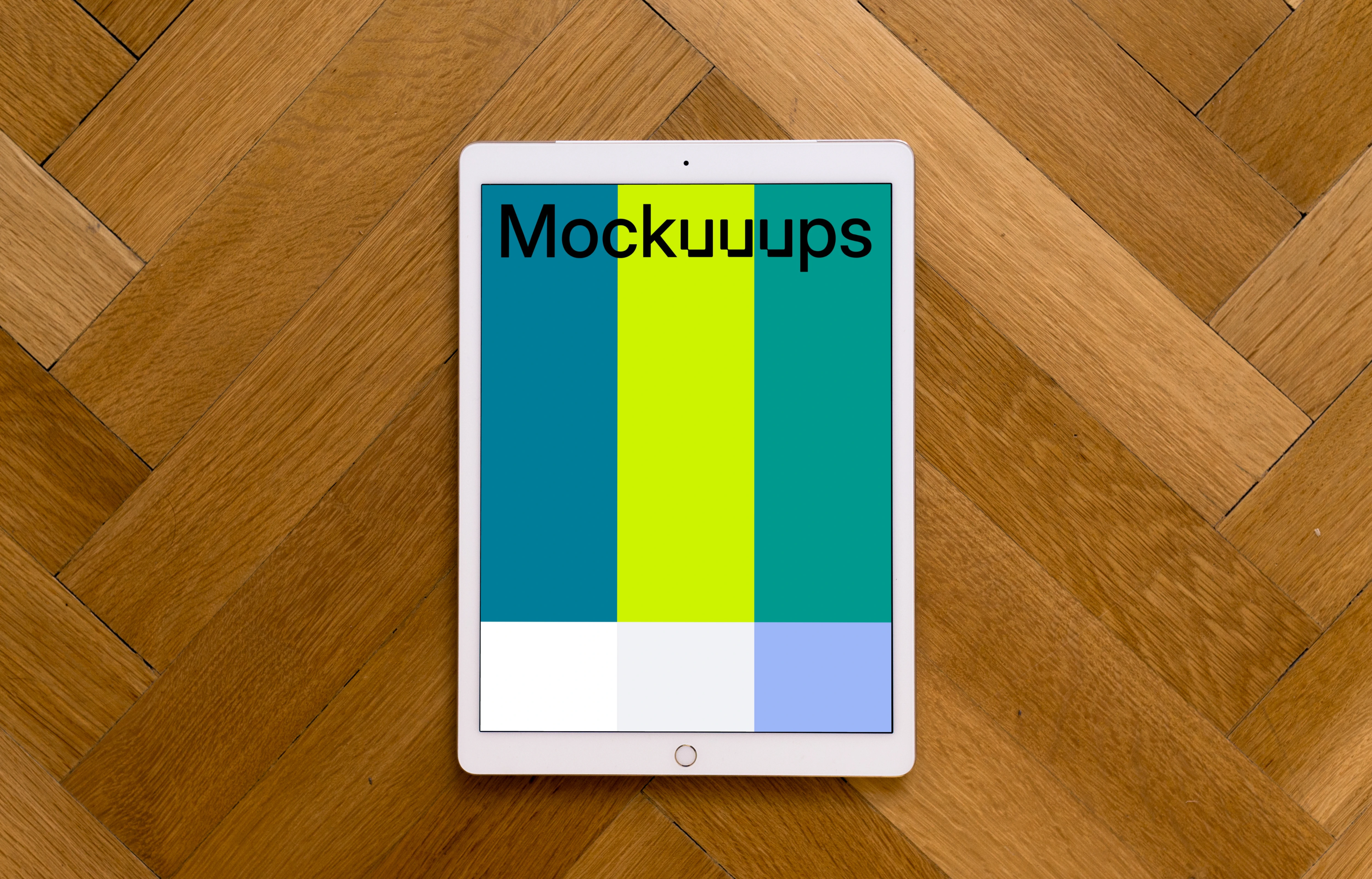 iPad Pro mockup on wooden background
