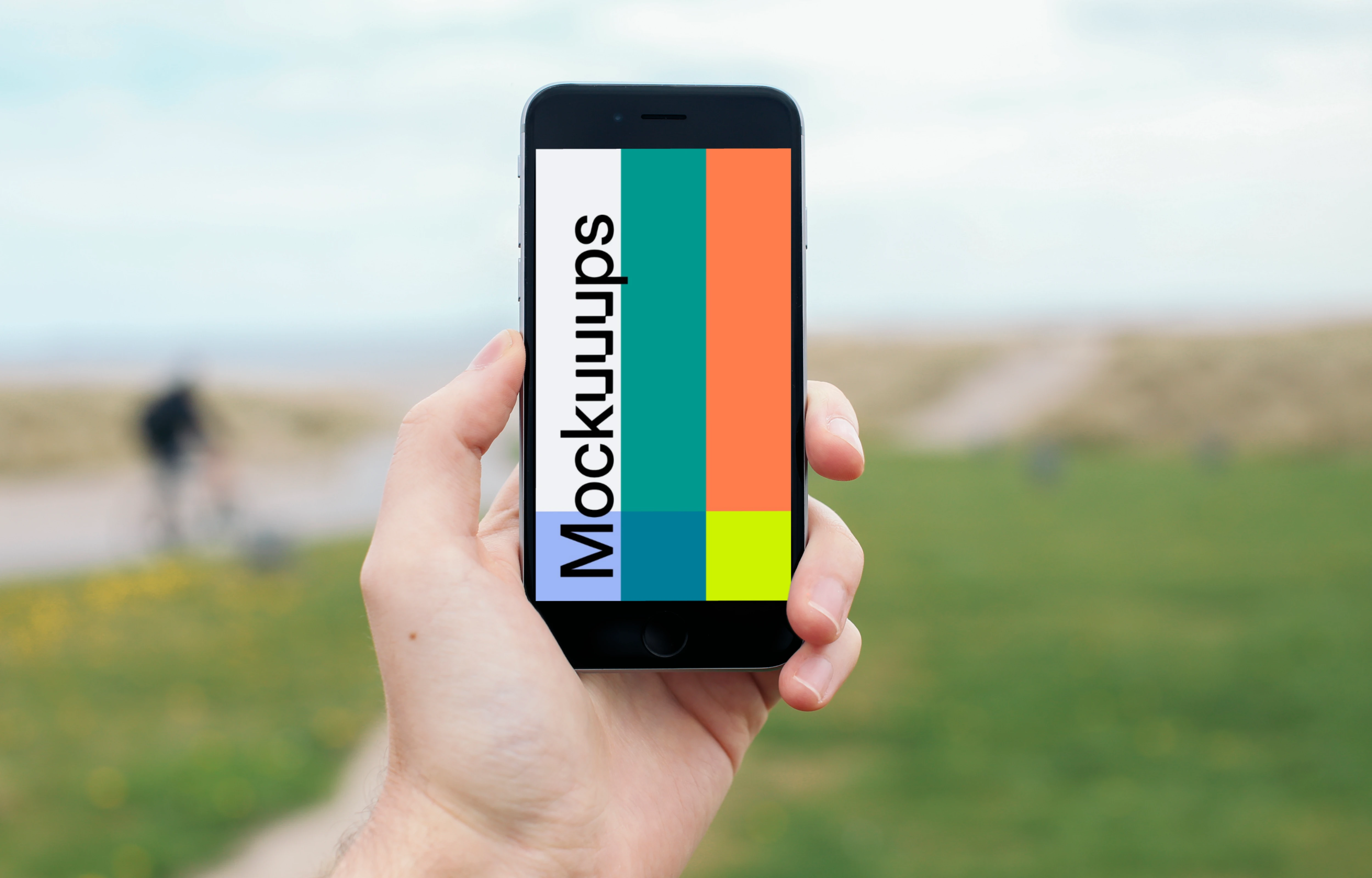 iPhone 6 mockup on the way to the beach