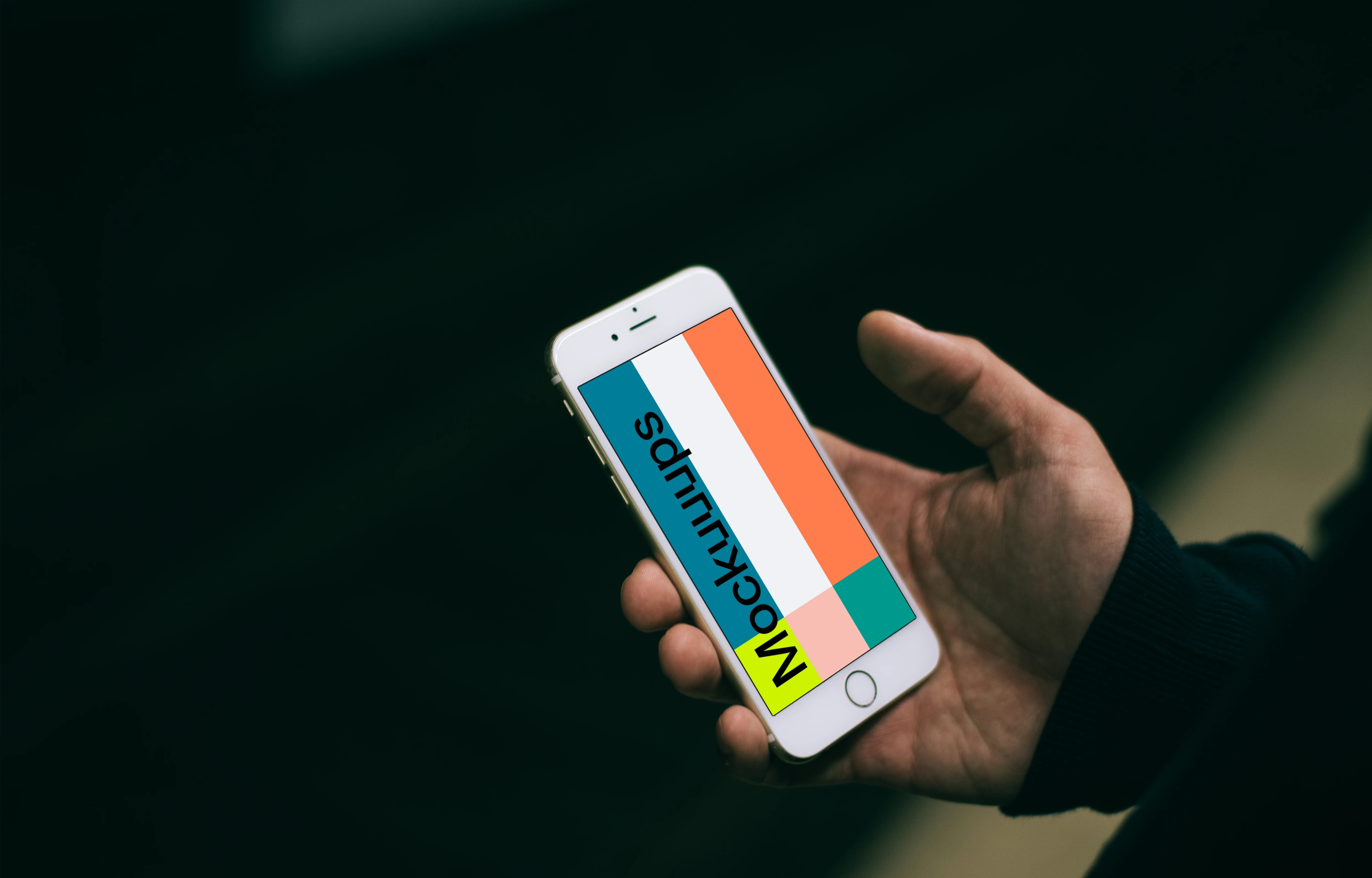 iPhone 6s Silver mockup in the underground