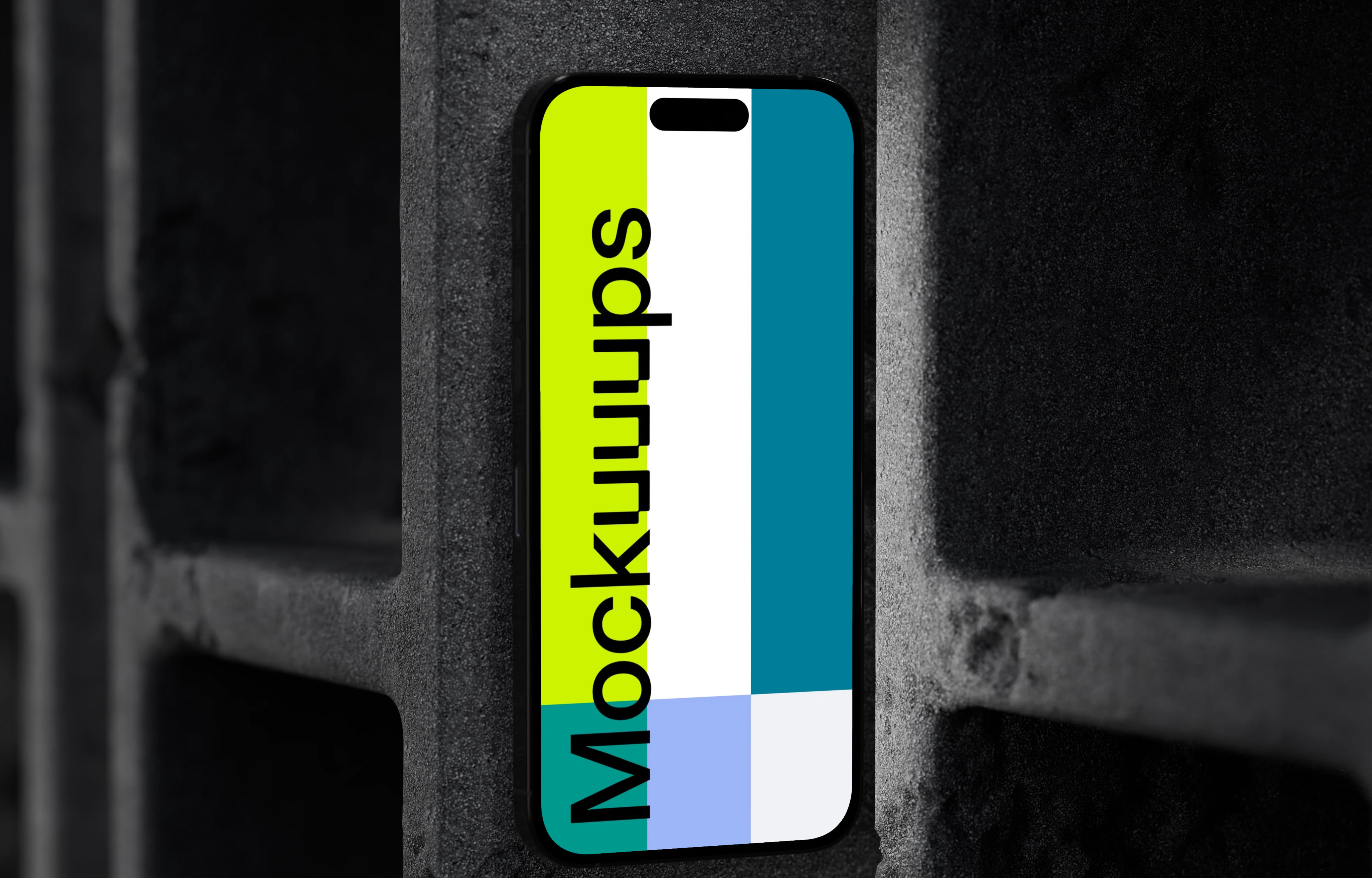 iPhone mockup with concrete texture backdrop