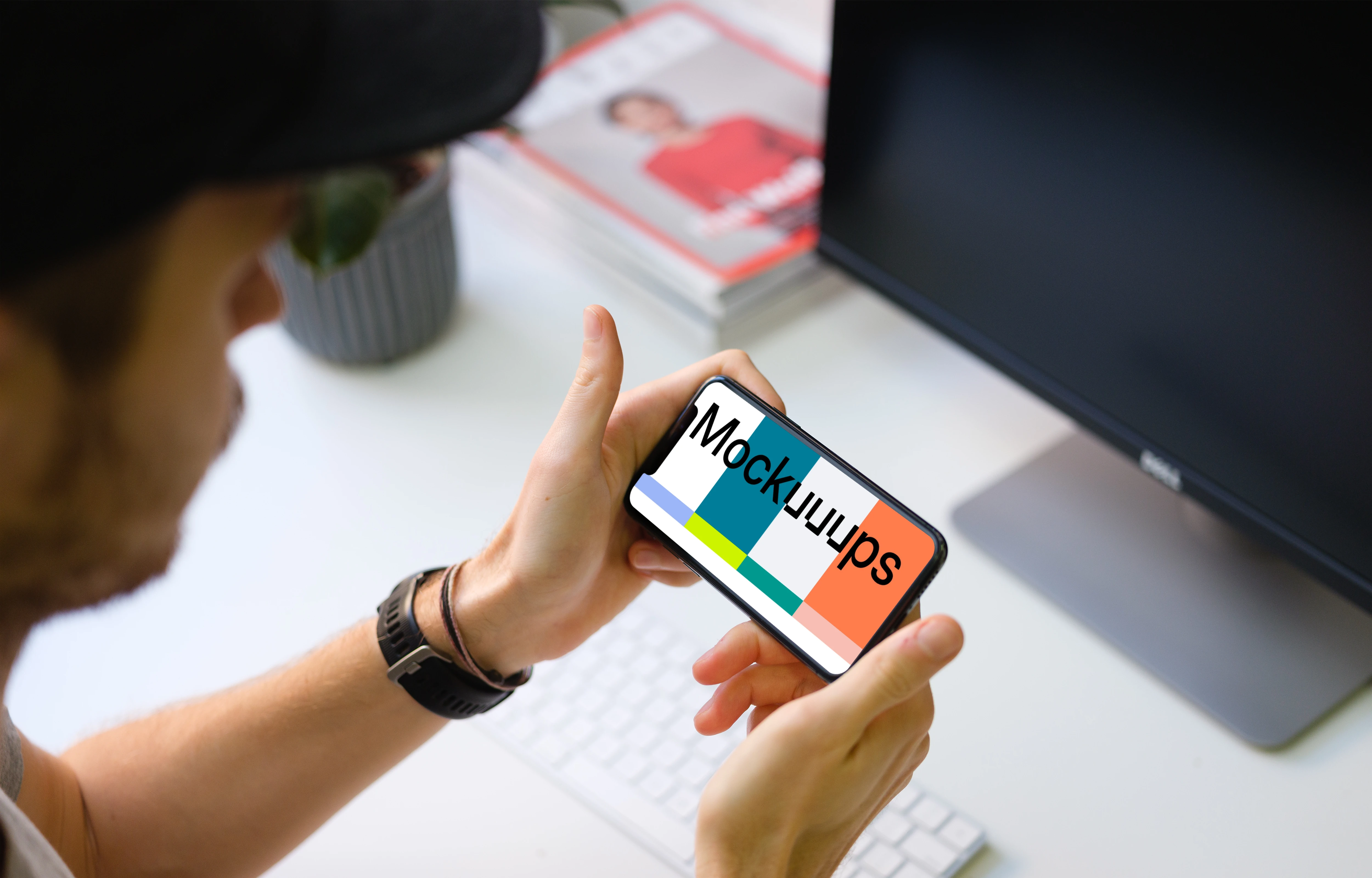 Landscape view of iPhone 11 mockup