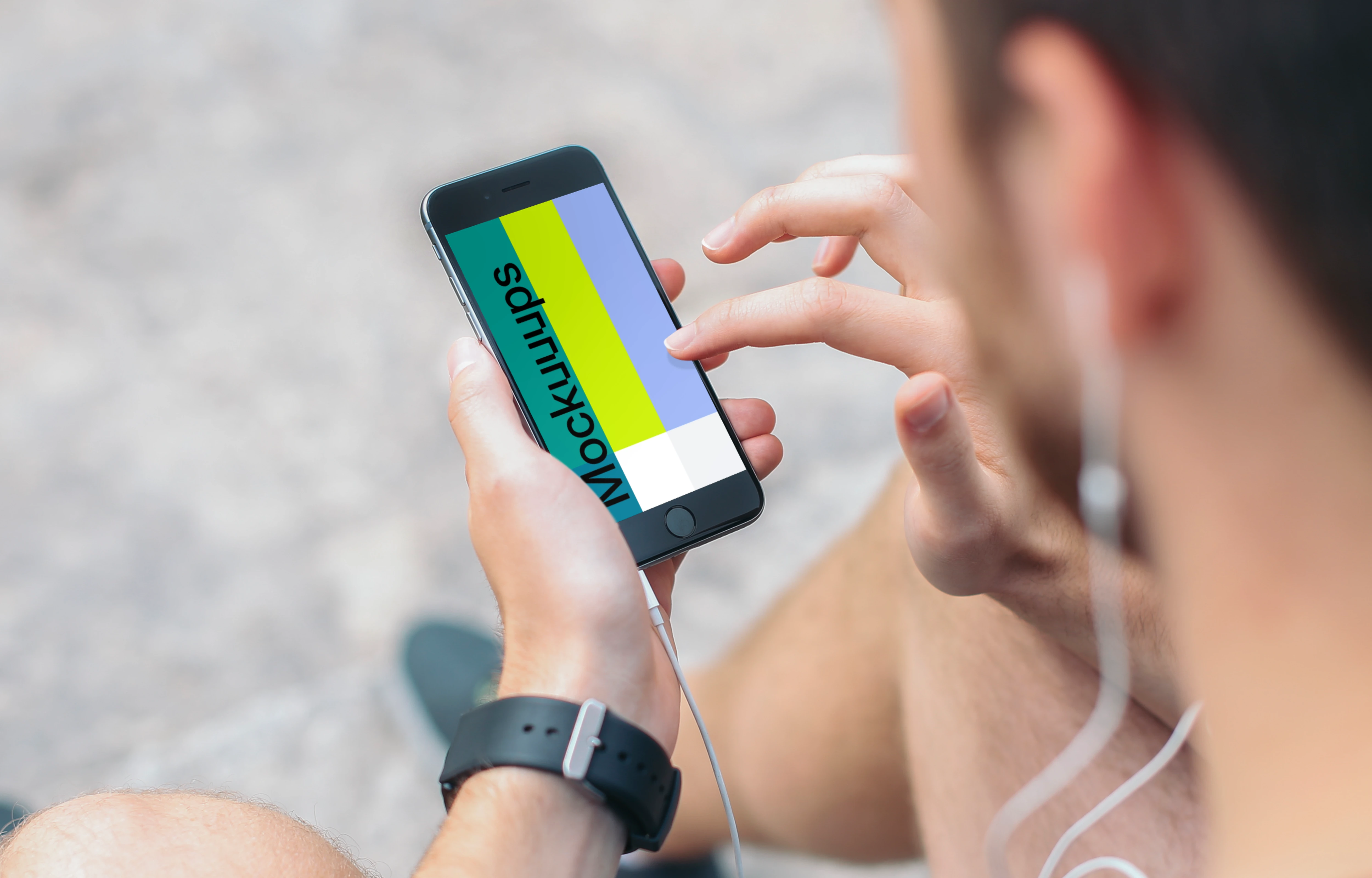Listening music on iPhone 6 mockup