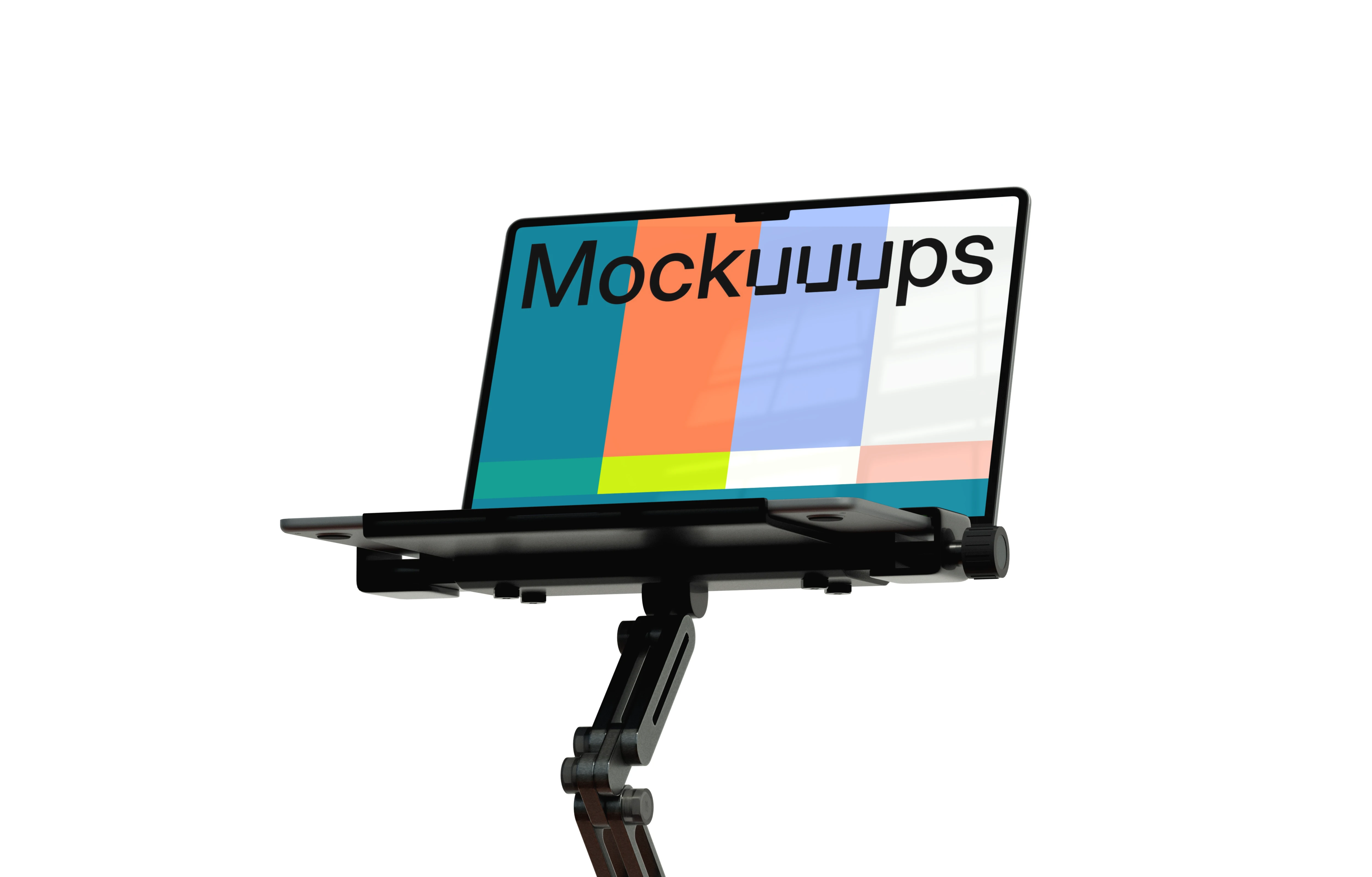 MacBook Air mockup on an adjustable stand