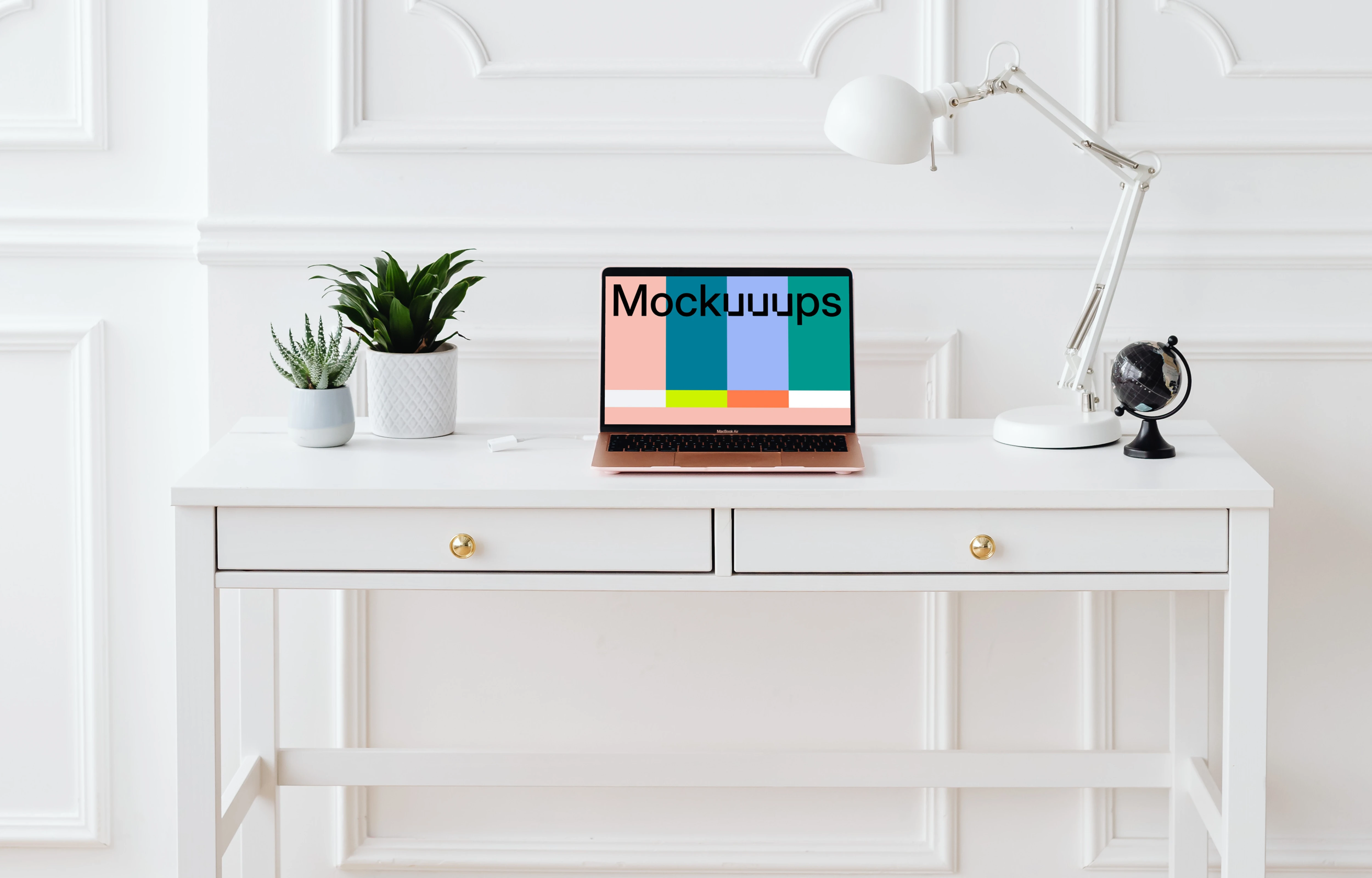 MacBook Air mockup with plain white background 