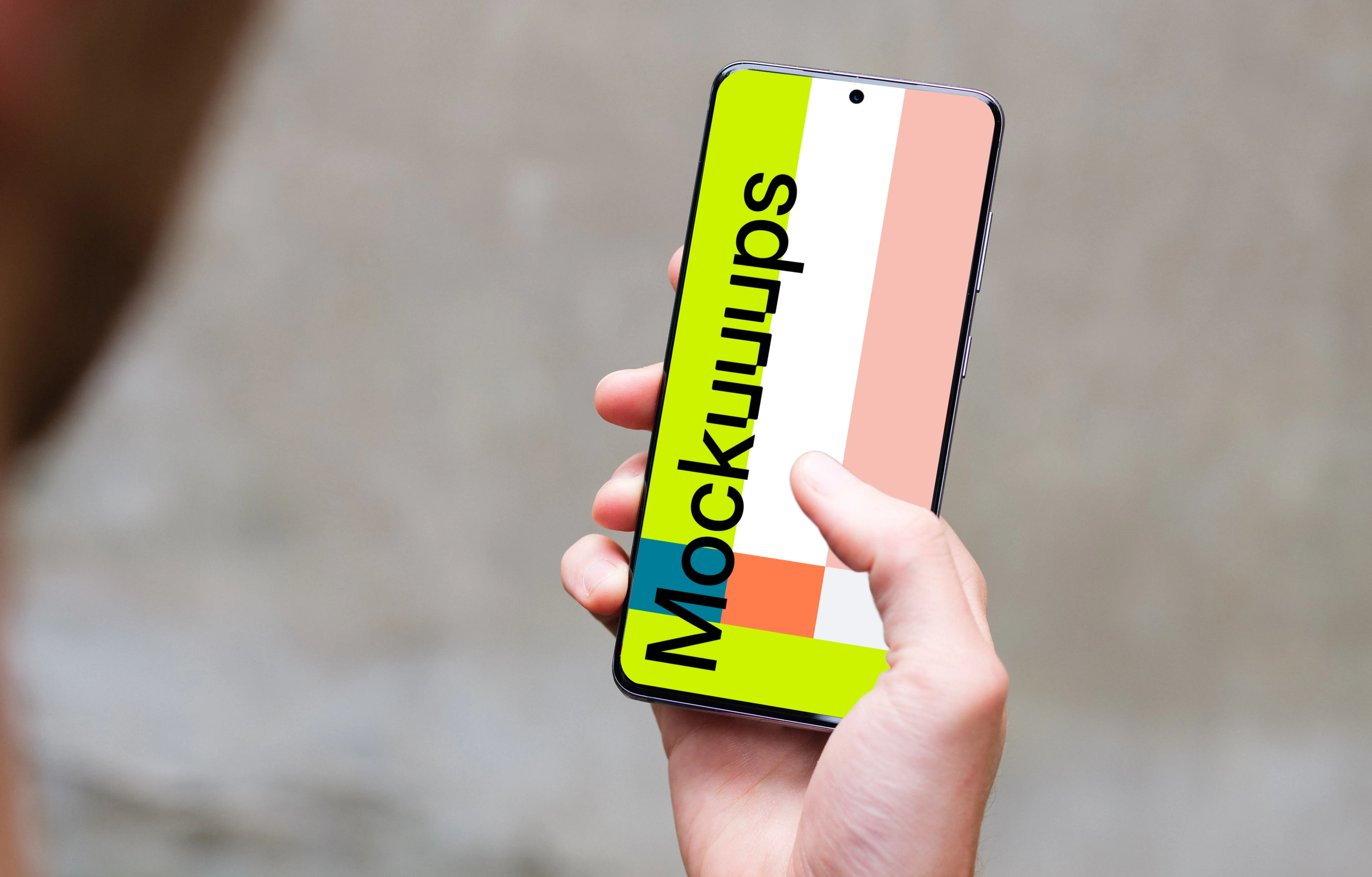 Man scrolling on Samsung Galaxy S20 mockup