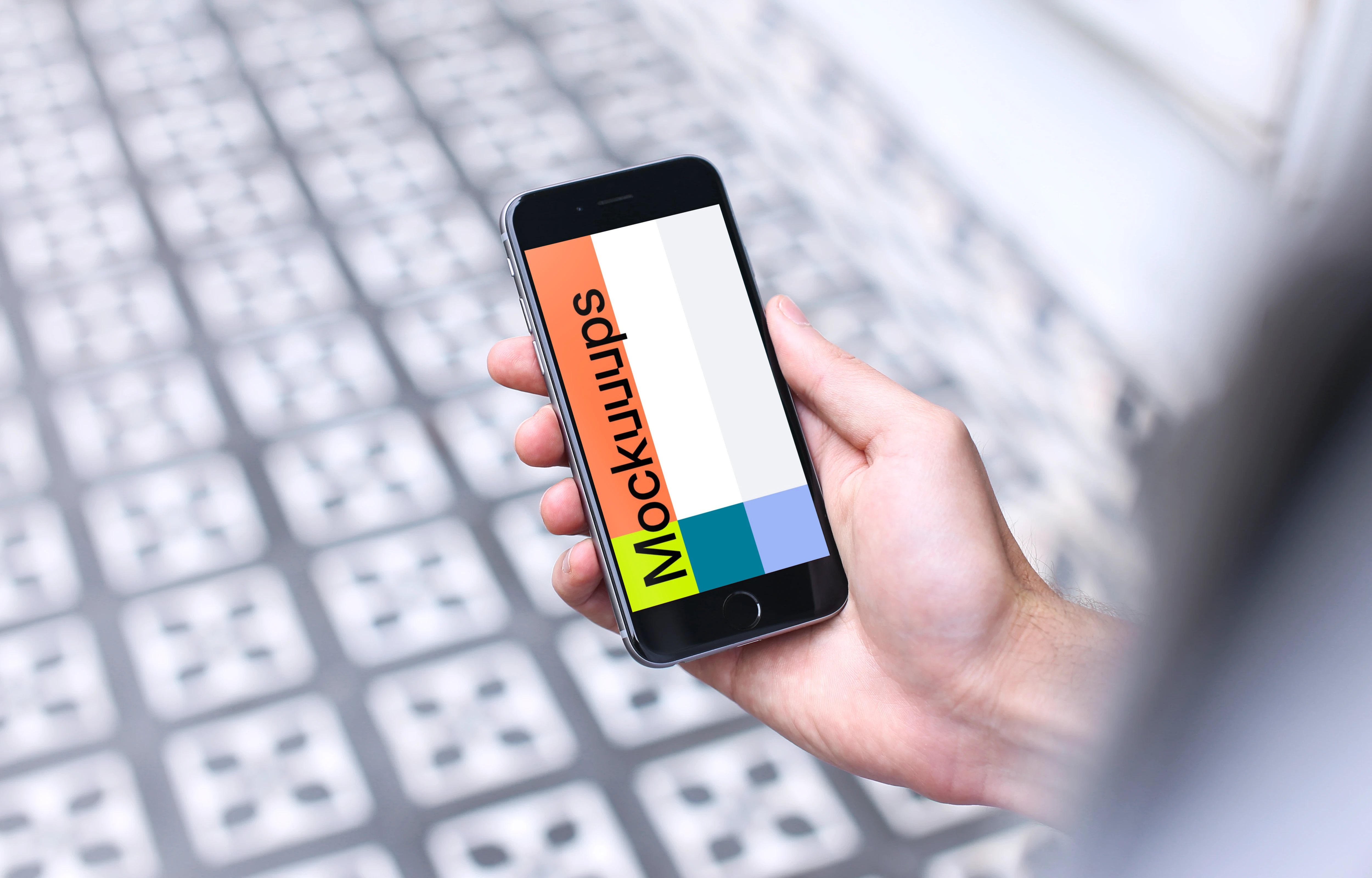 Man walking with iPhone 6s Space Gray mockup