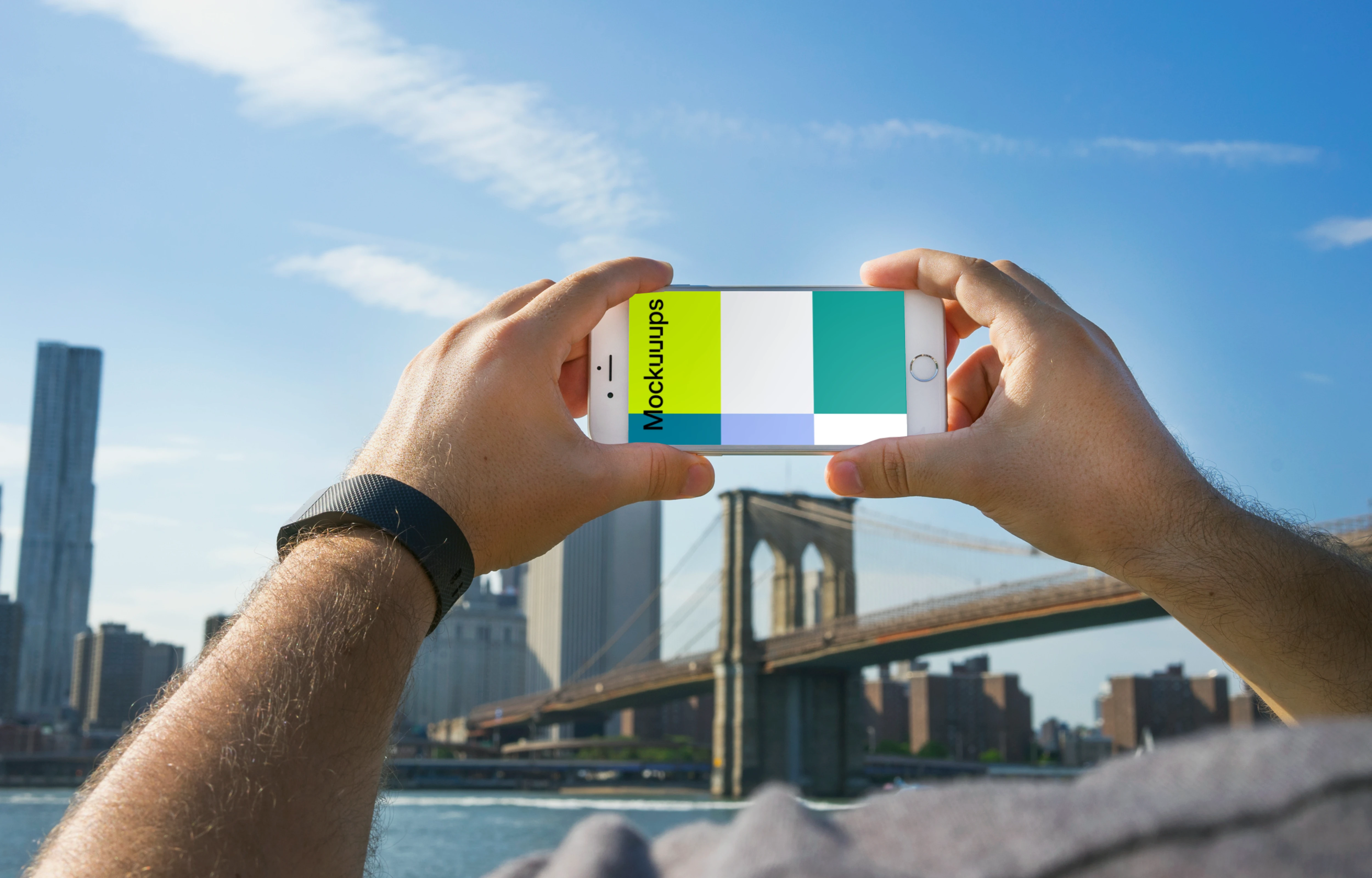 Taking a picture with iPhone 6 mockup