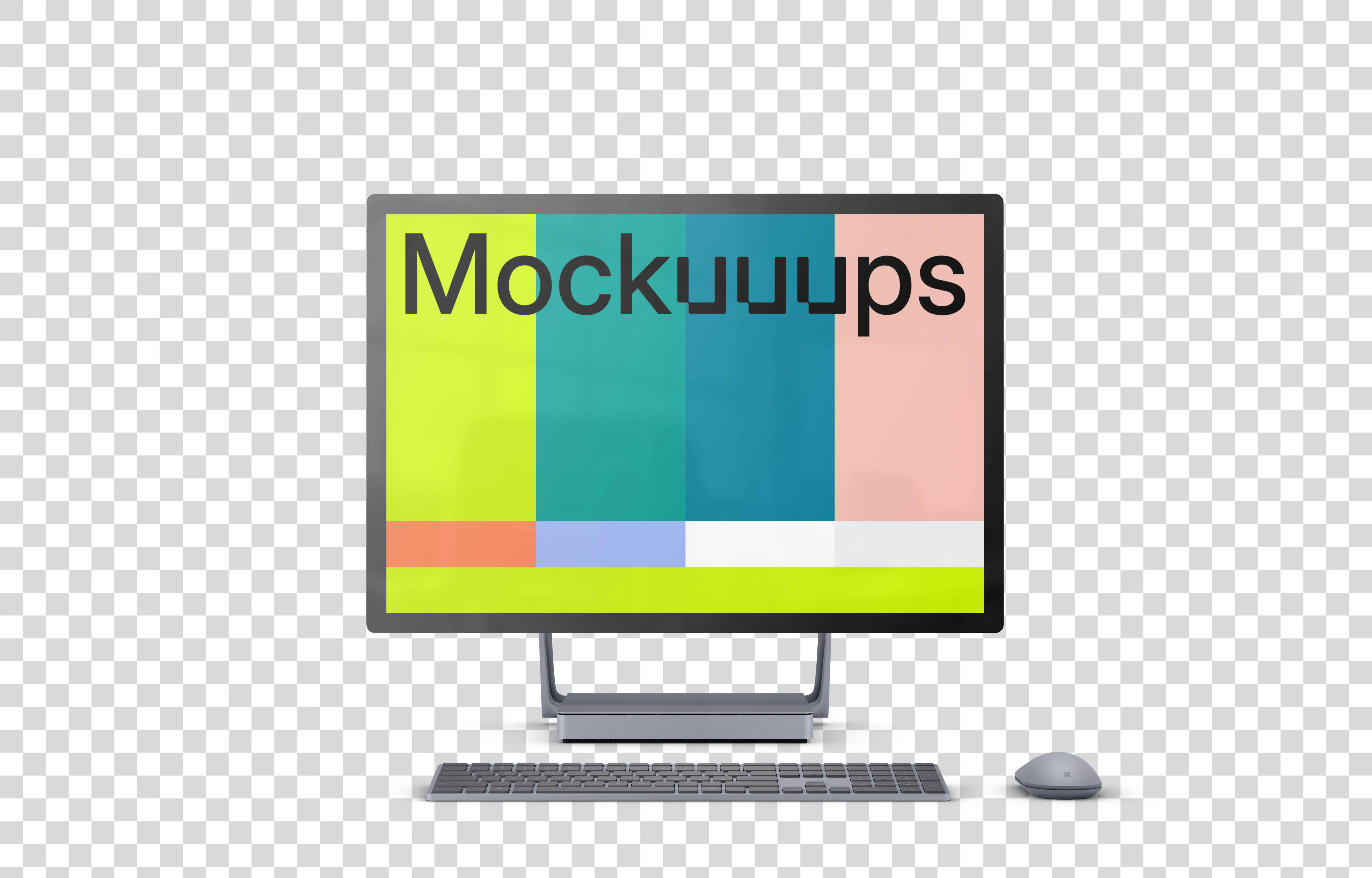 Microsoft Surface Studio 2 Mockup (Frontal - Transparente)