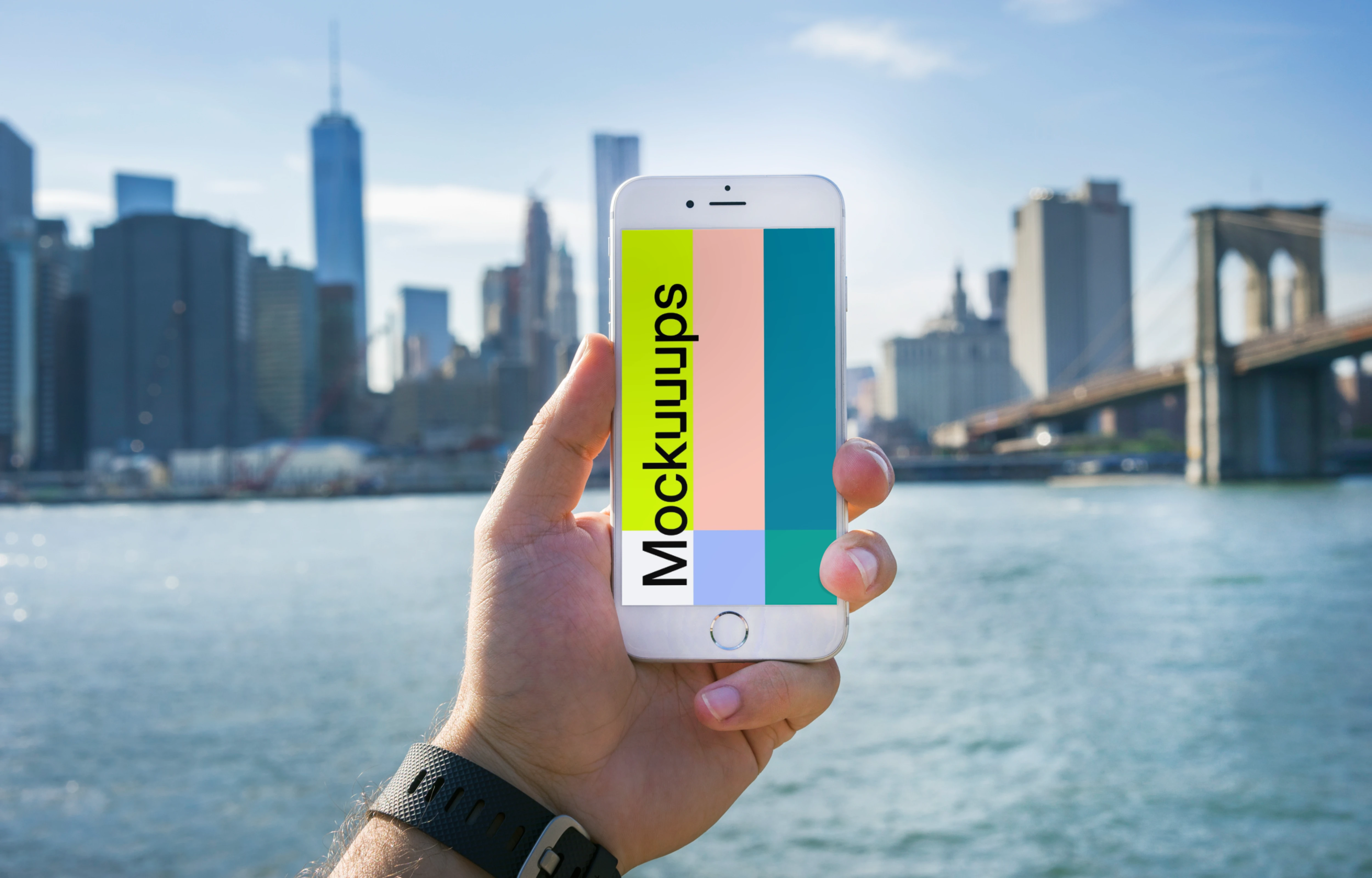 iPhone 6 mockup and New York scenery