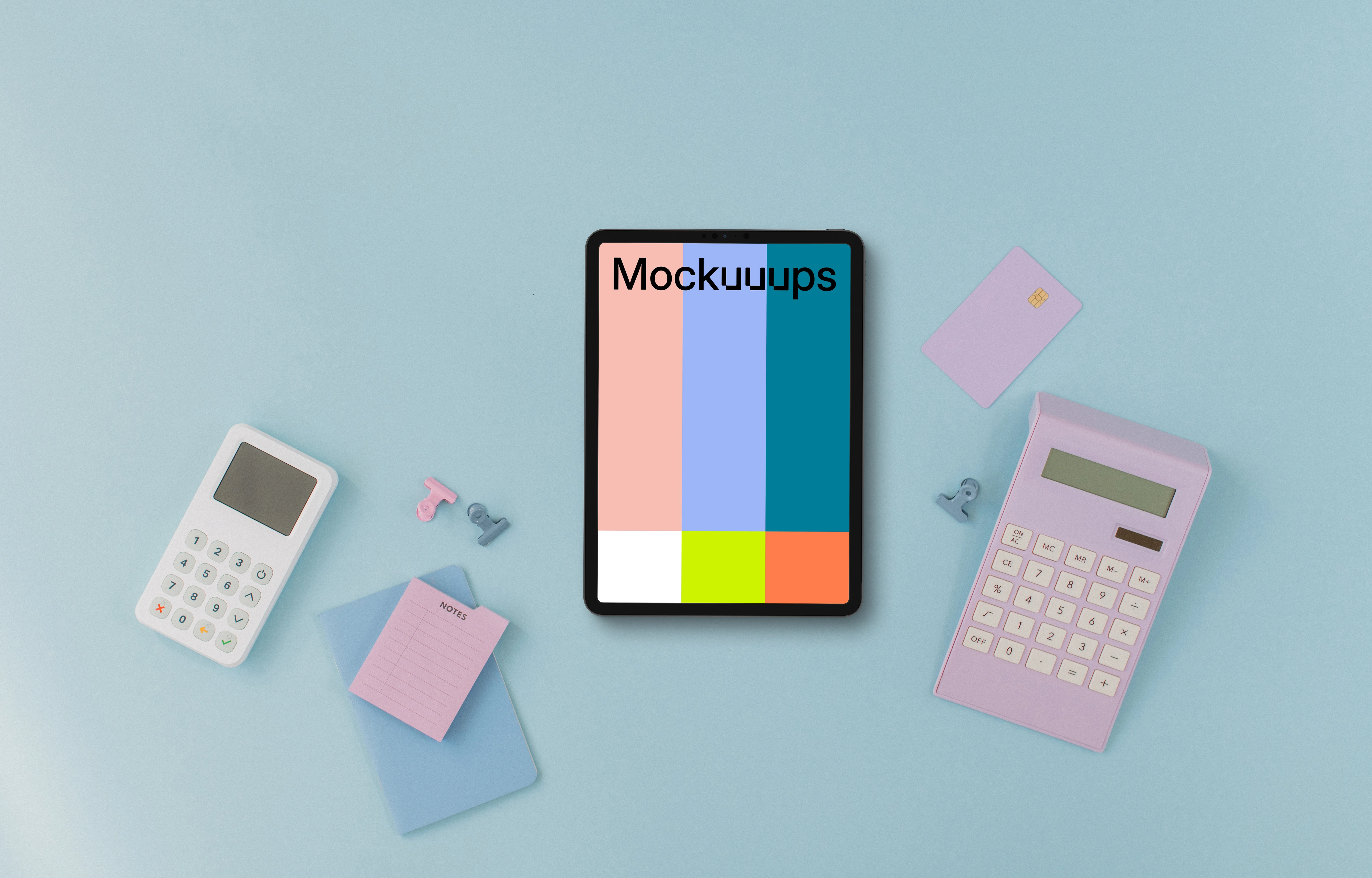 iPhone and payment terminal mockup
