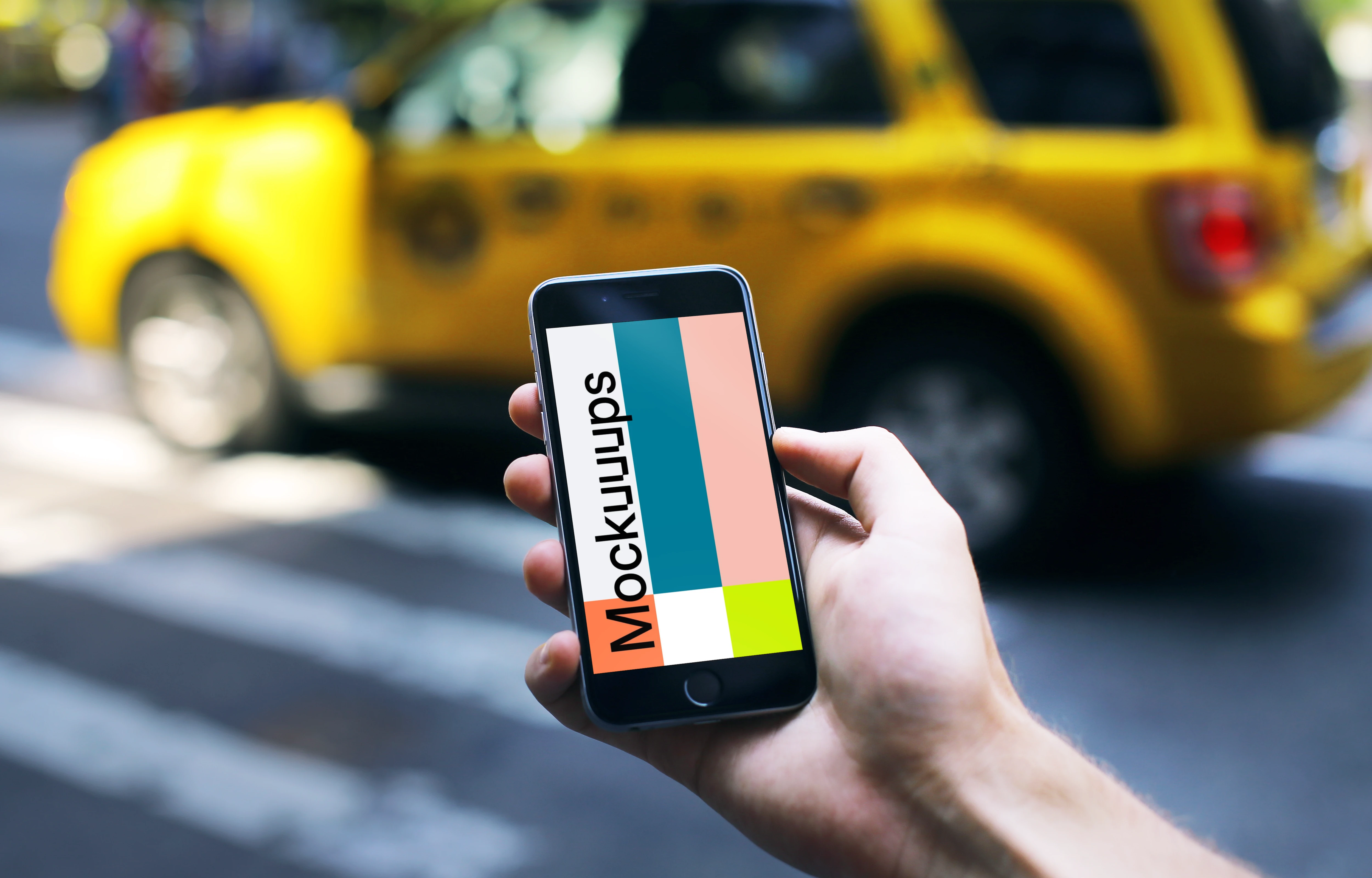 Looking for taxi on iPhone 6s mockup