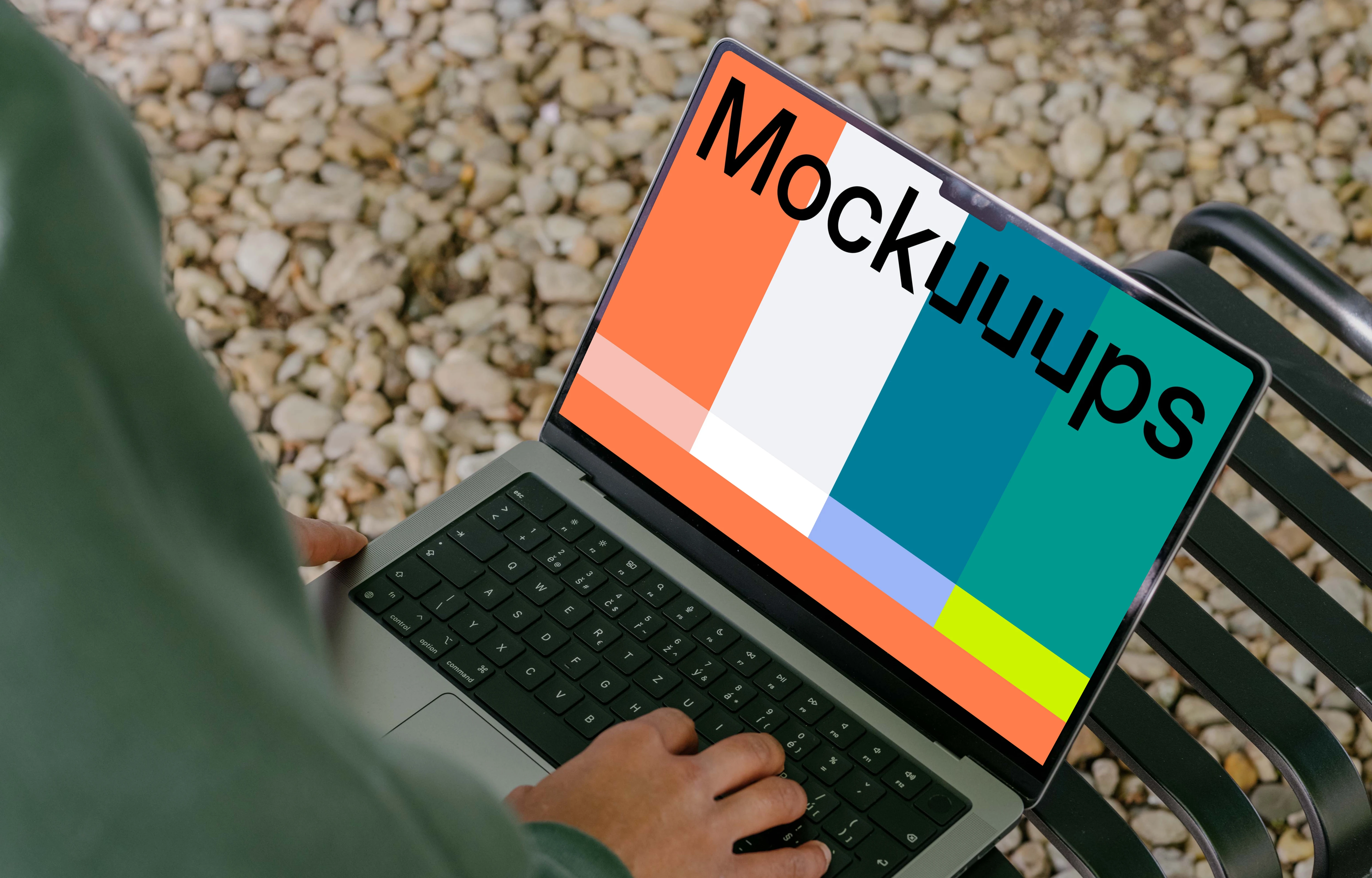 Person working on MacBook Pro mockup