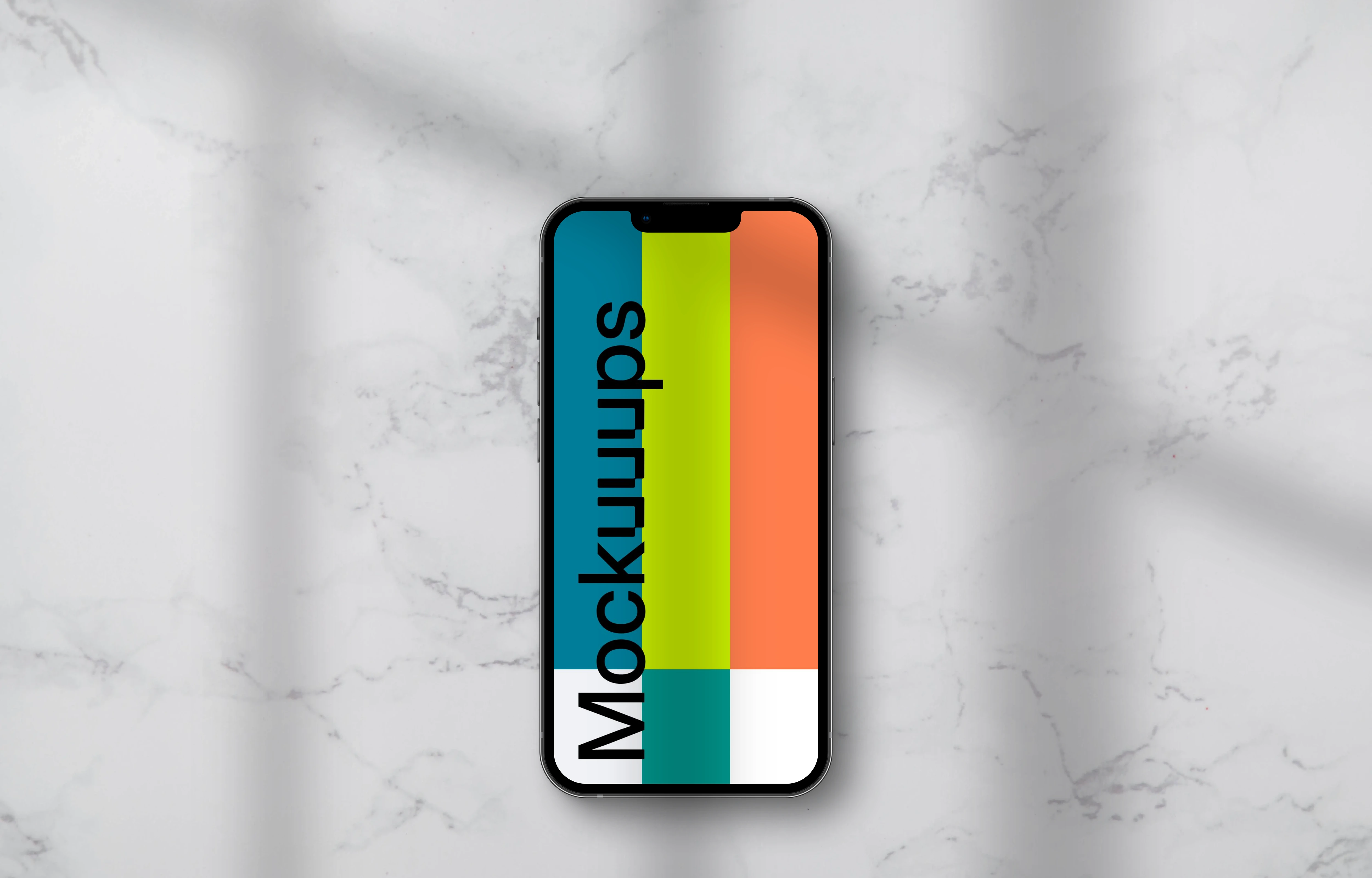 Phone mockup on light marble