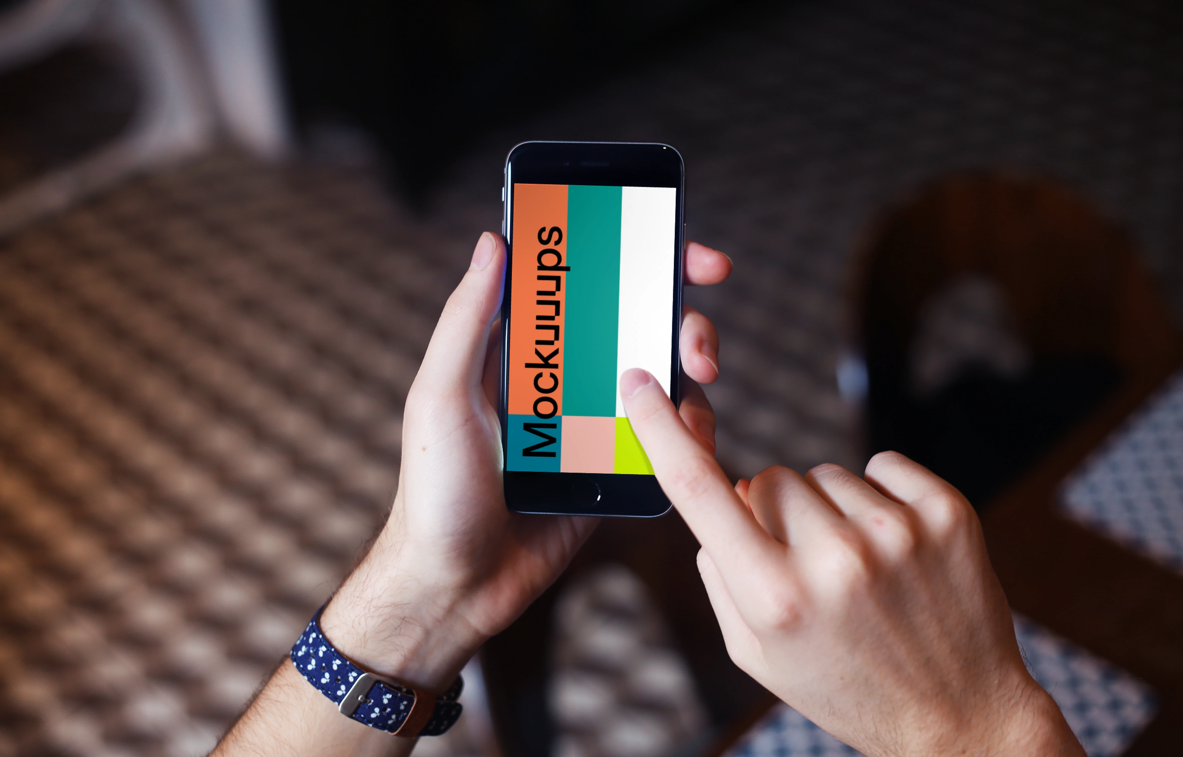 Pointing on iPhone 6 screen mockup