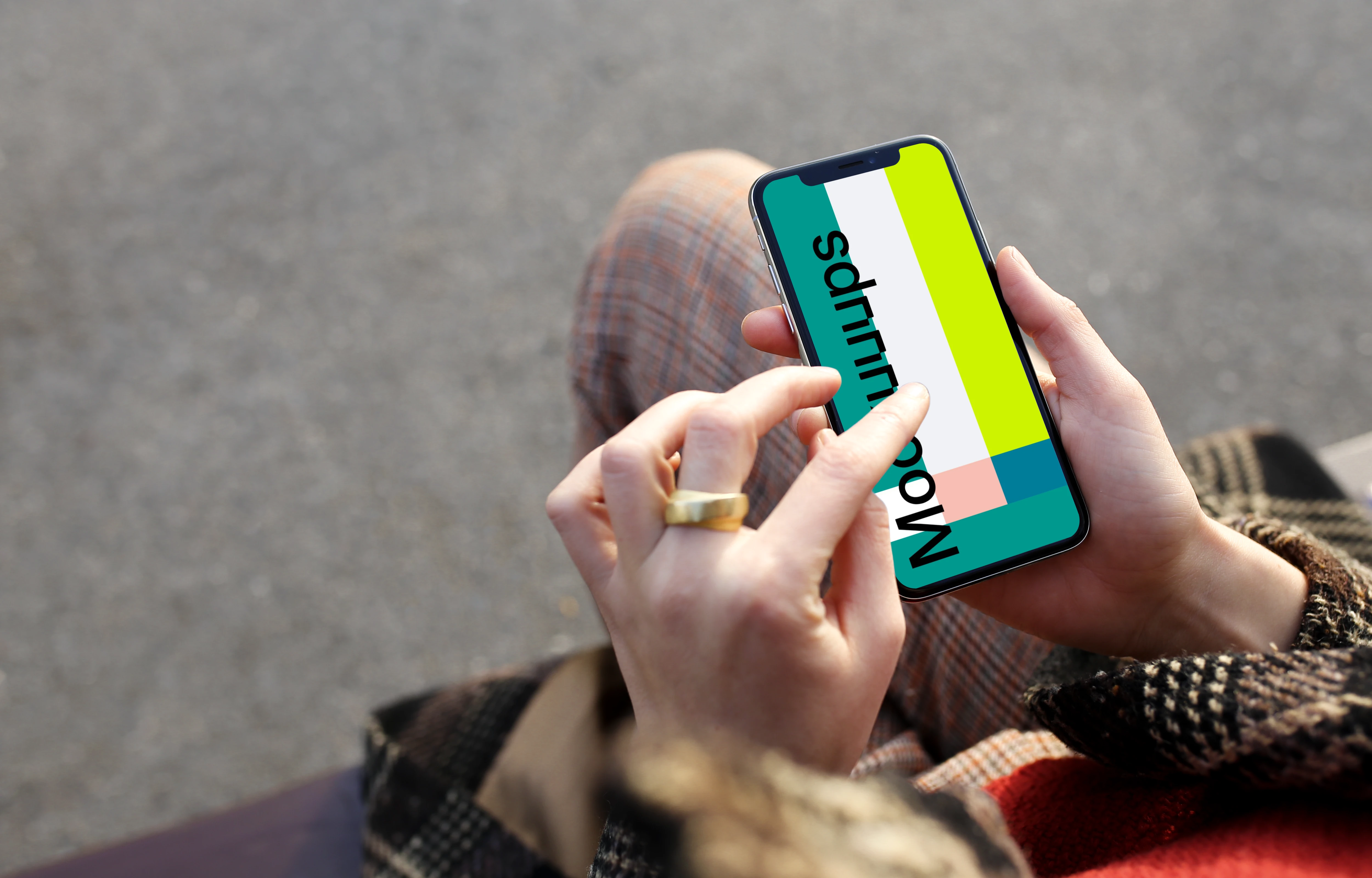 Pointing on iPhone X mockup