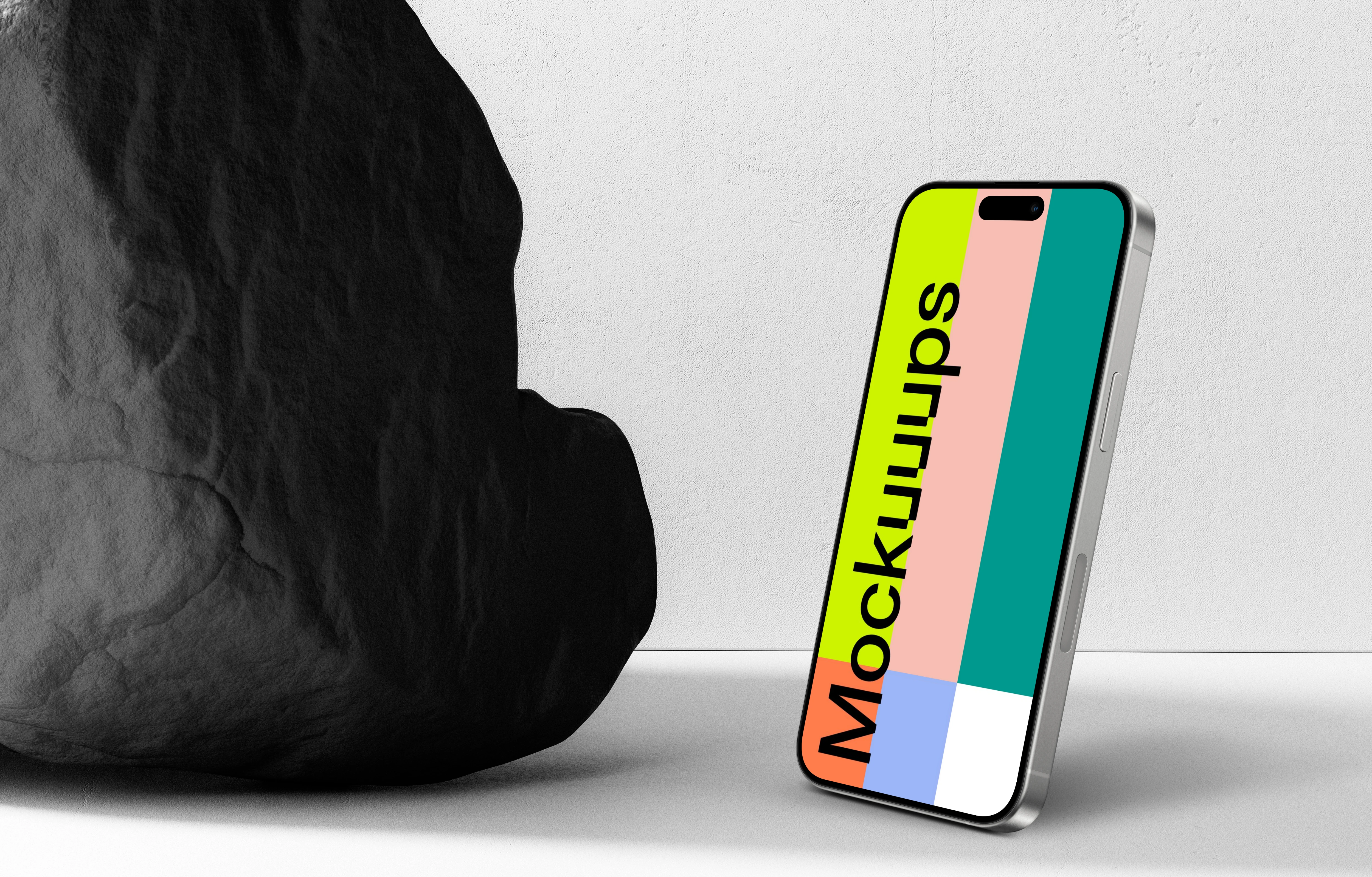 iPhone 15 Pro Rock Mockup