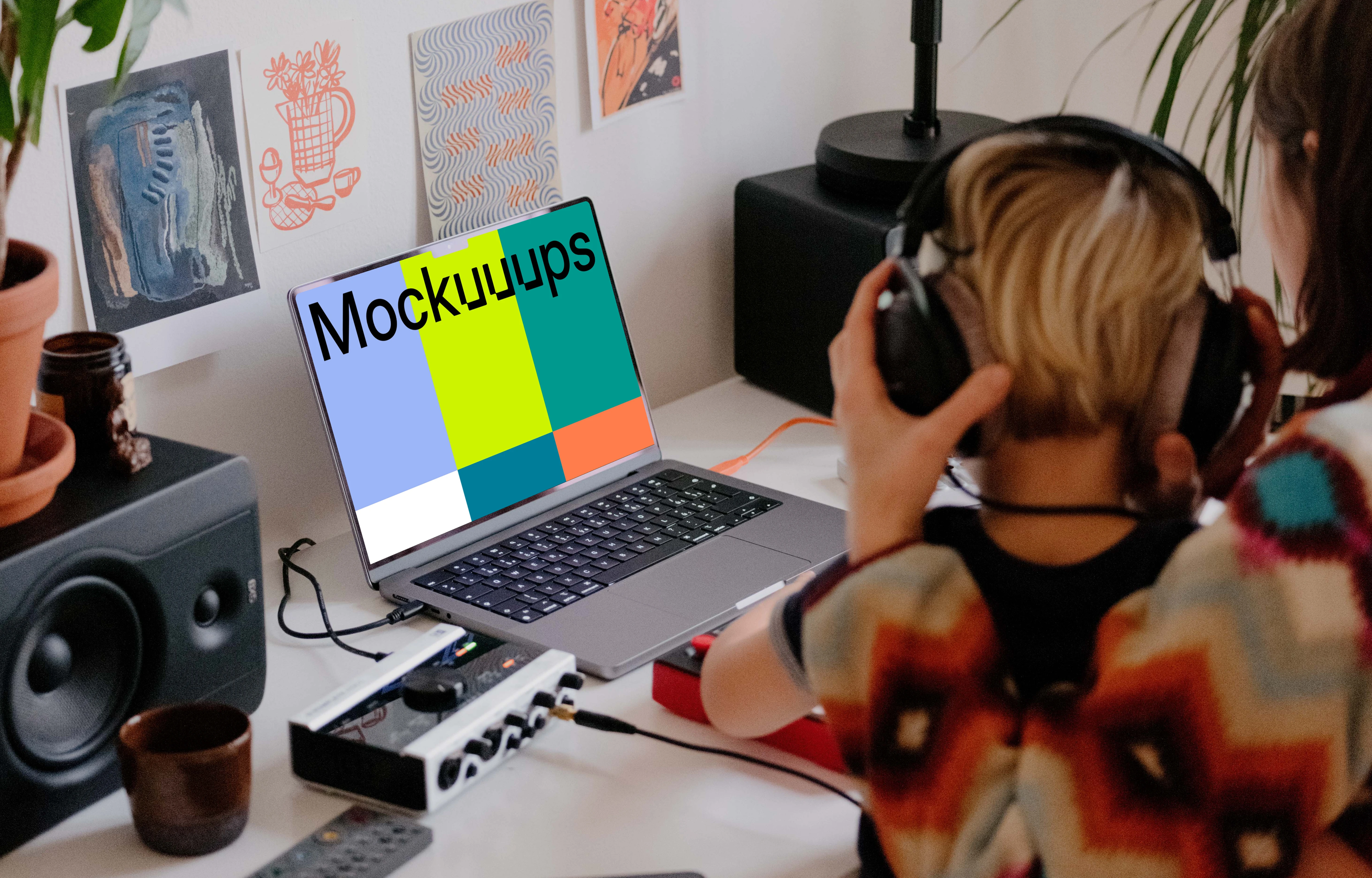 Recording music on the MacBook Pro mockup