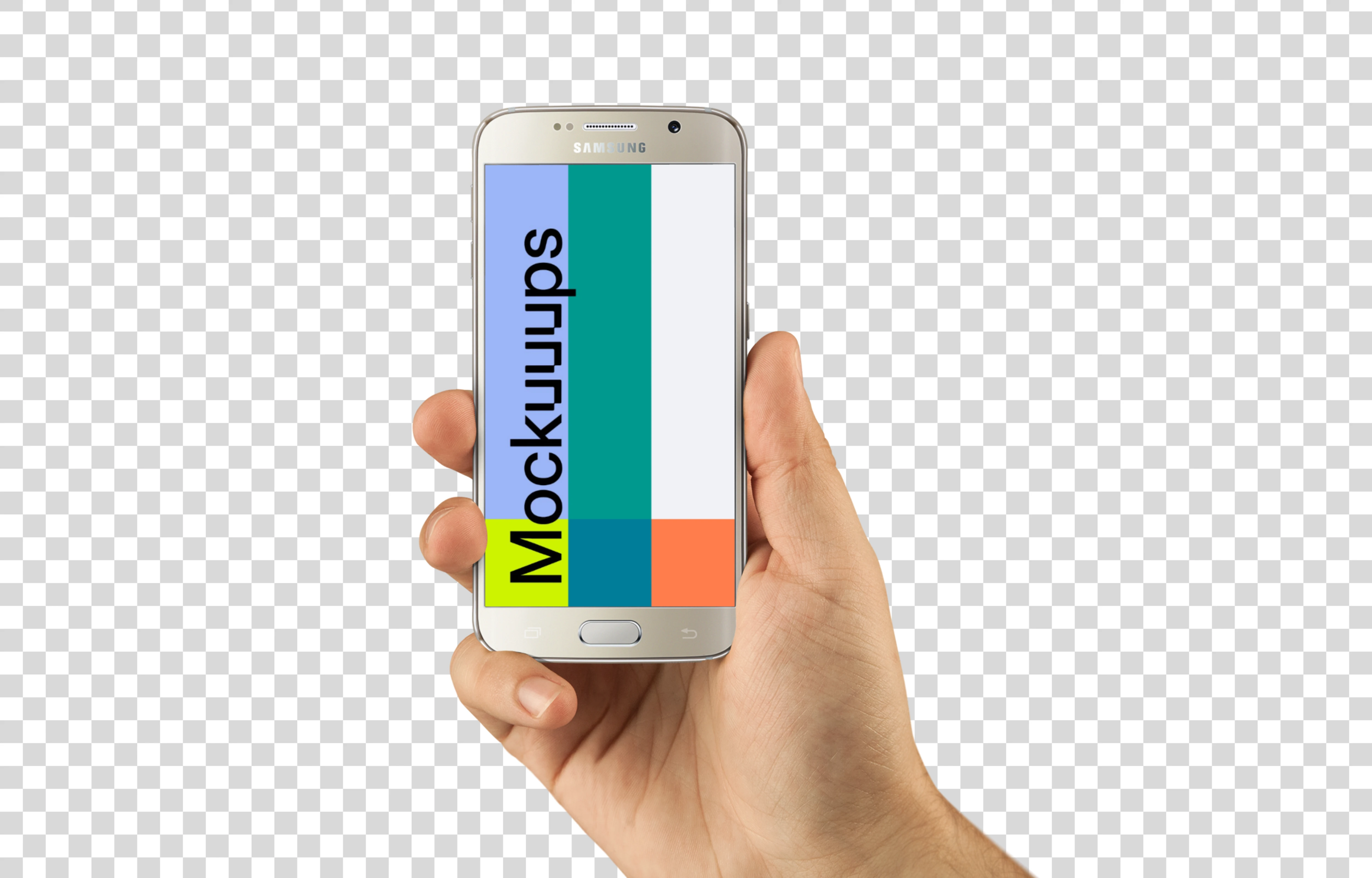 Samsung Galaxy S6 Gold mockup on editable background