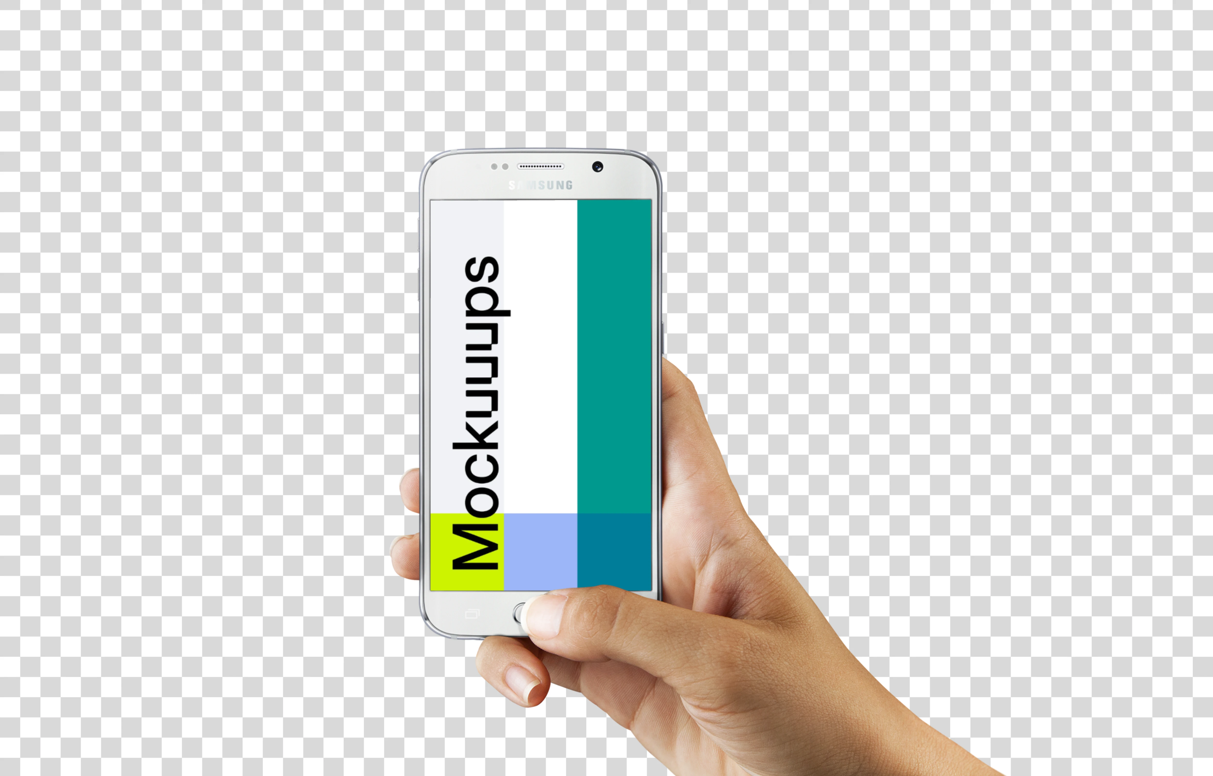 Samsung Galaxy S6 White mockup on editable background