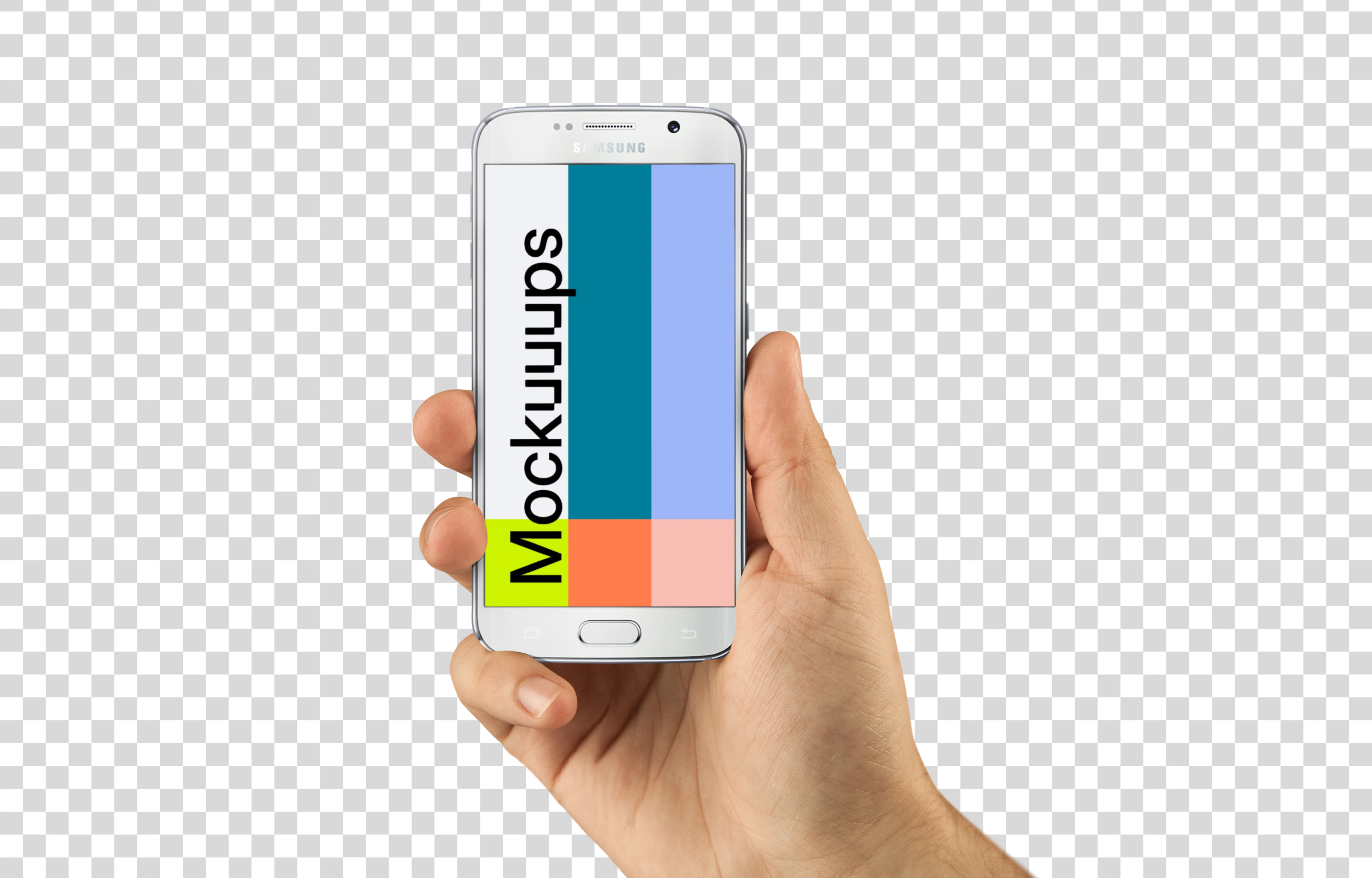 Samsung Galaxy S6 White mockup on editable background