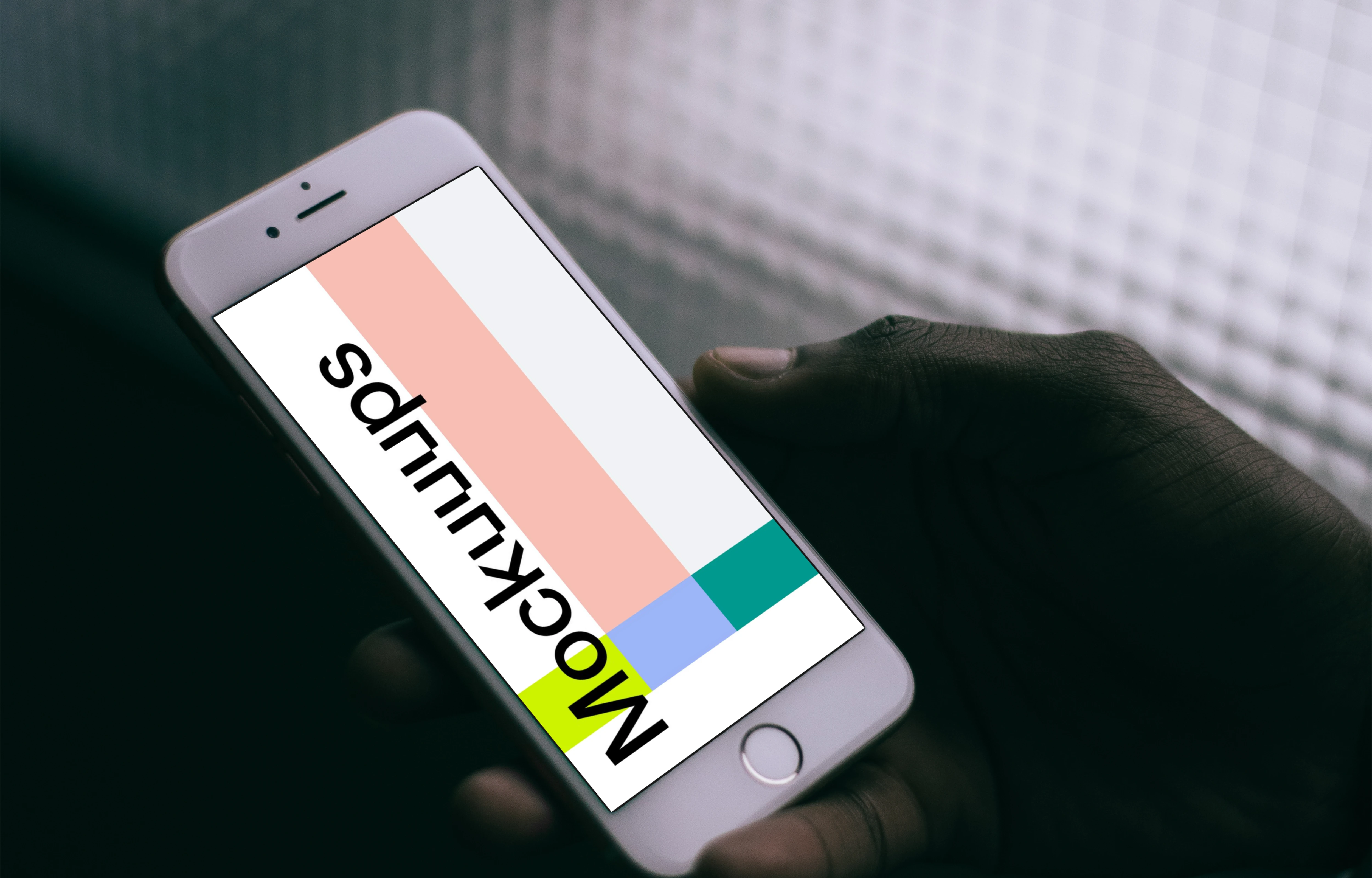 Silver iPhone 6s mockup in the dark