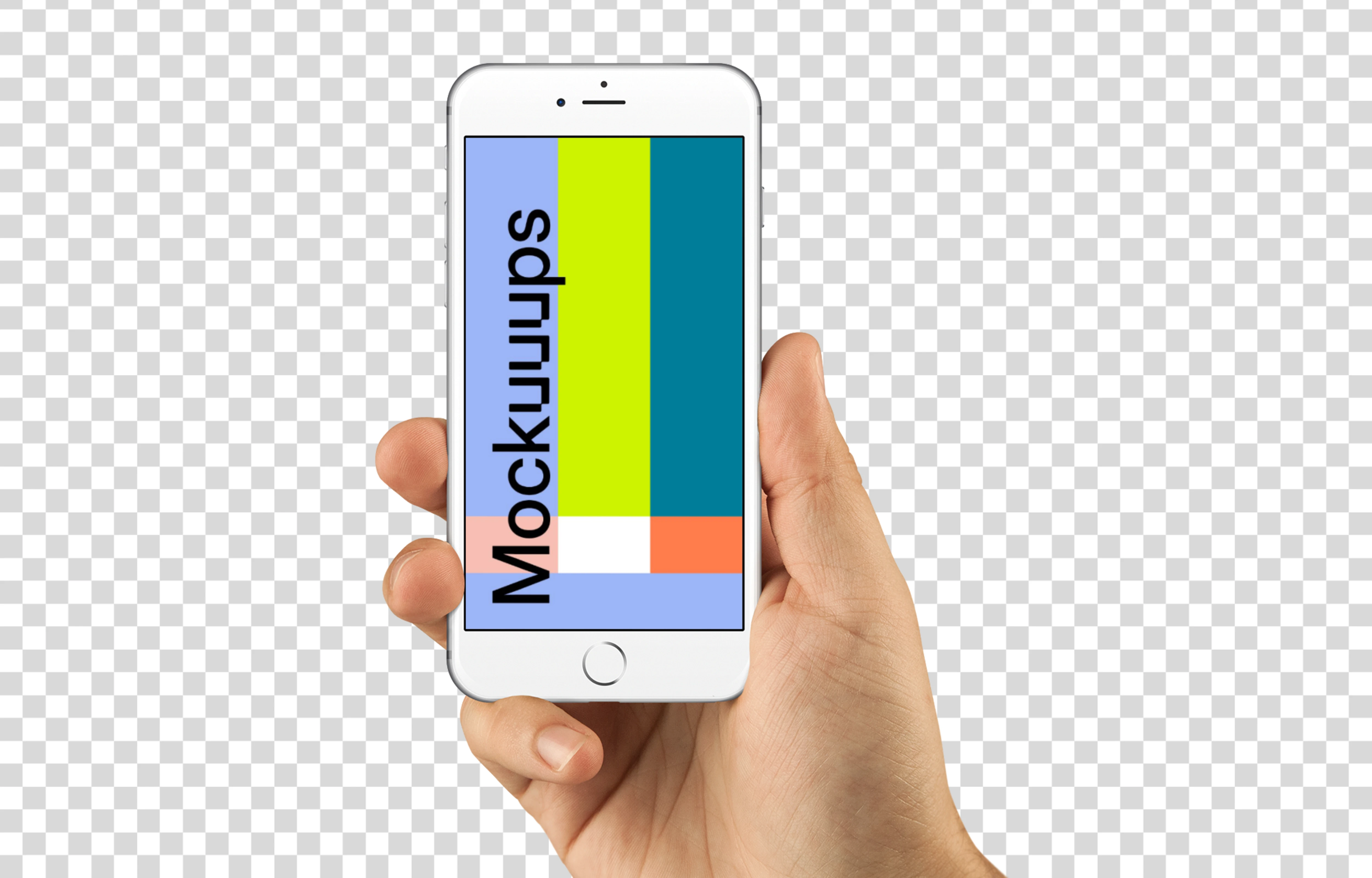 Silver iPhone 6s mockup on editable background