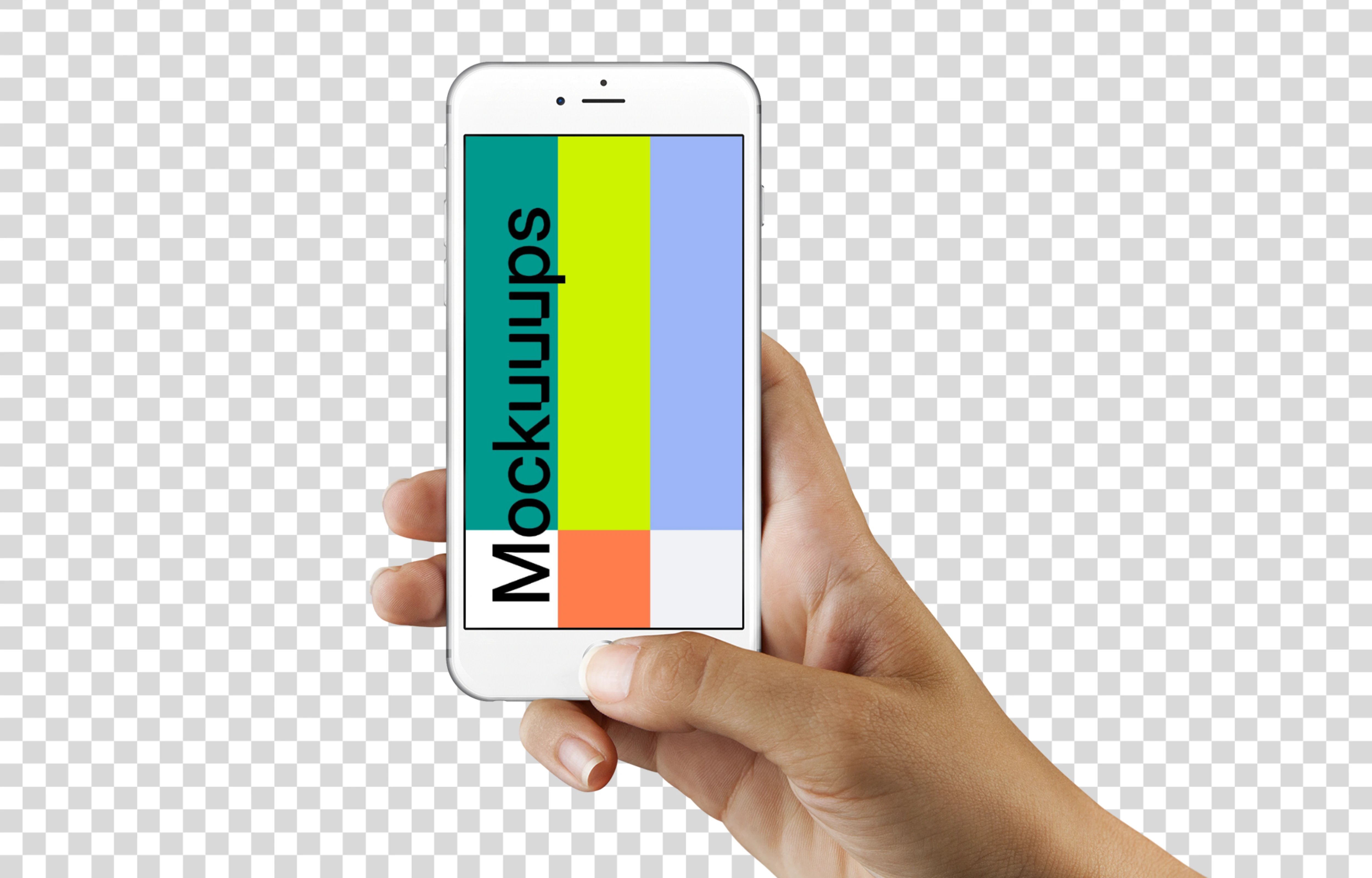 Silver iPhone 6s mockup on editable background