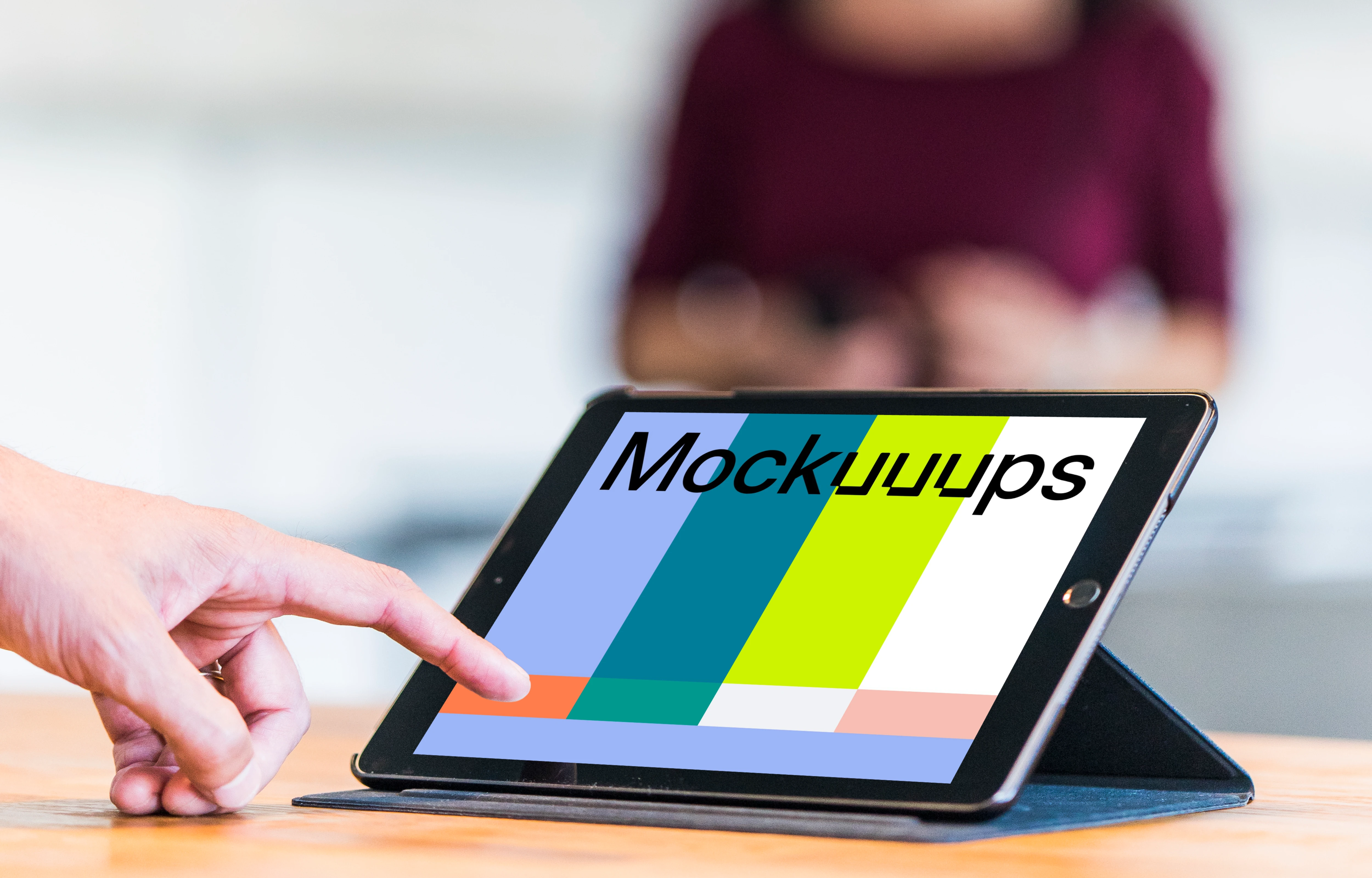 Tablet mockup in the office