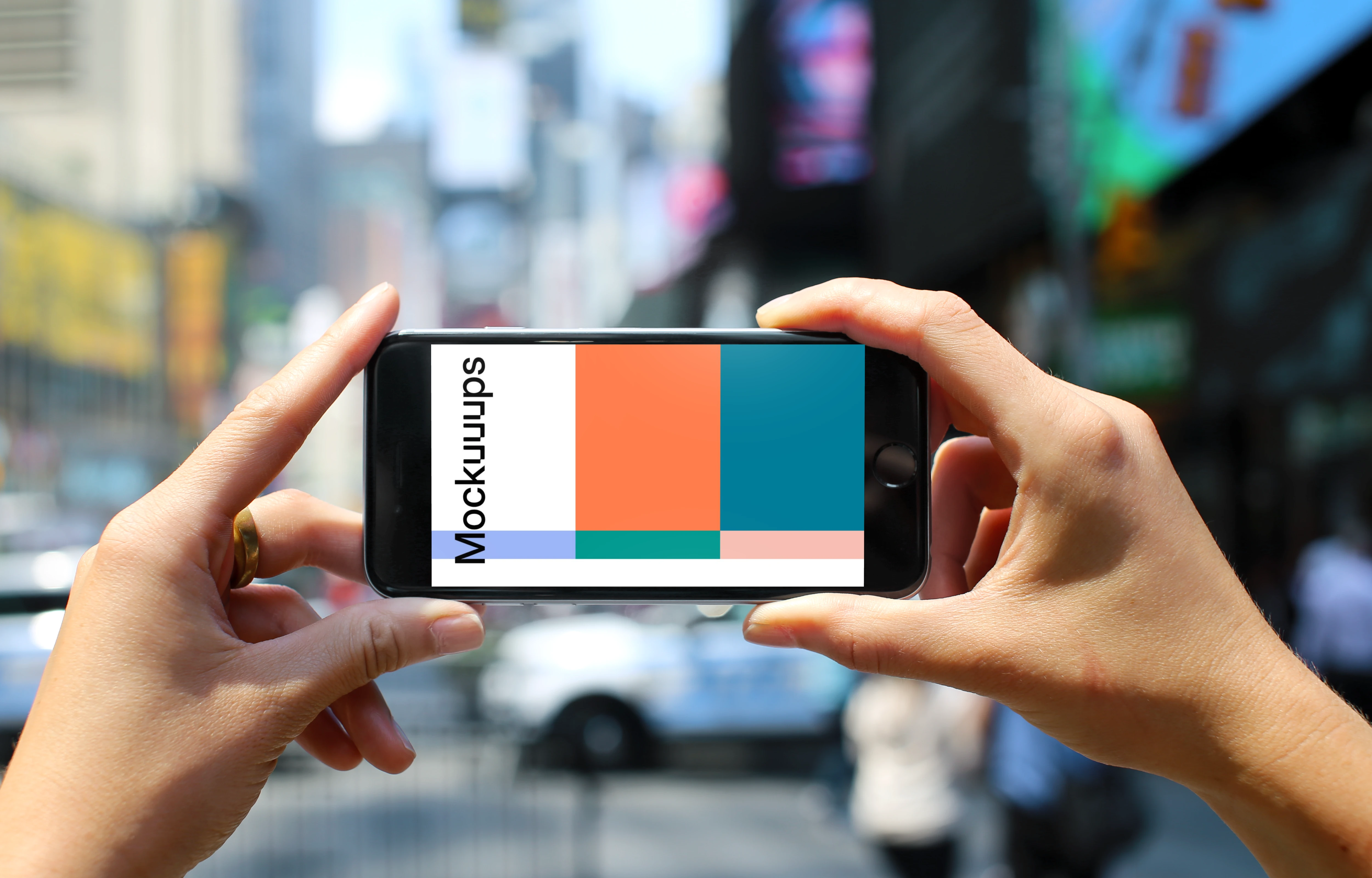 Taking a picture with iPhone 6s mockup