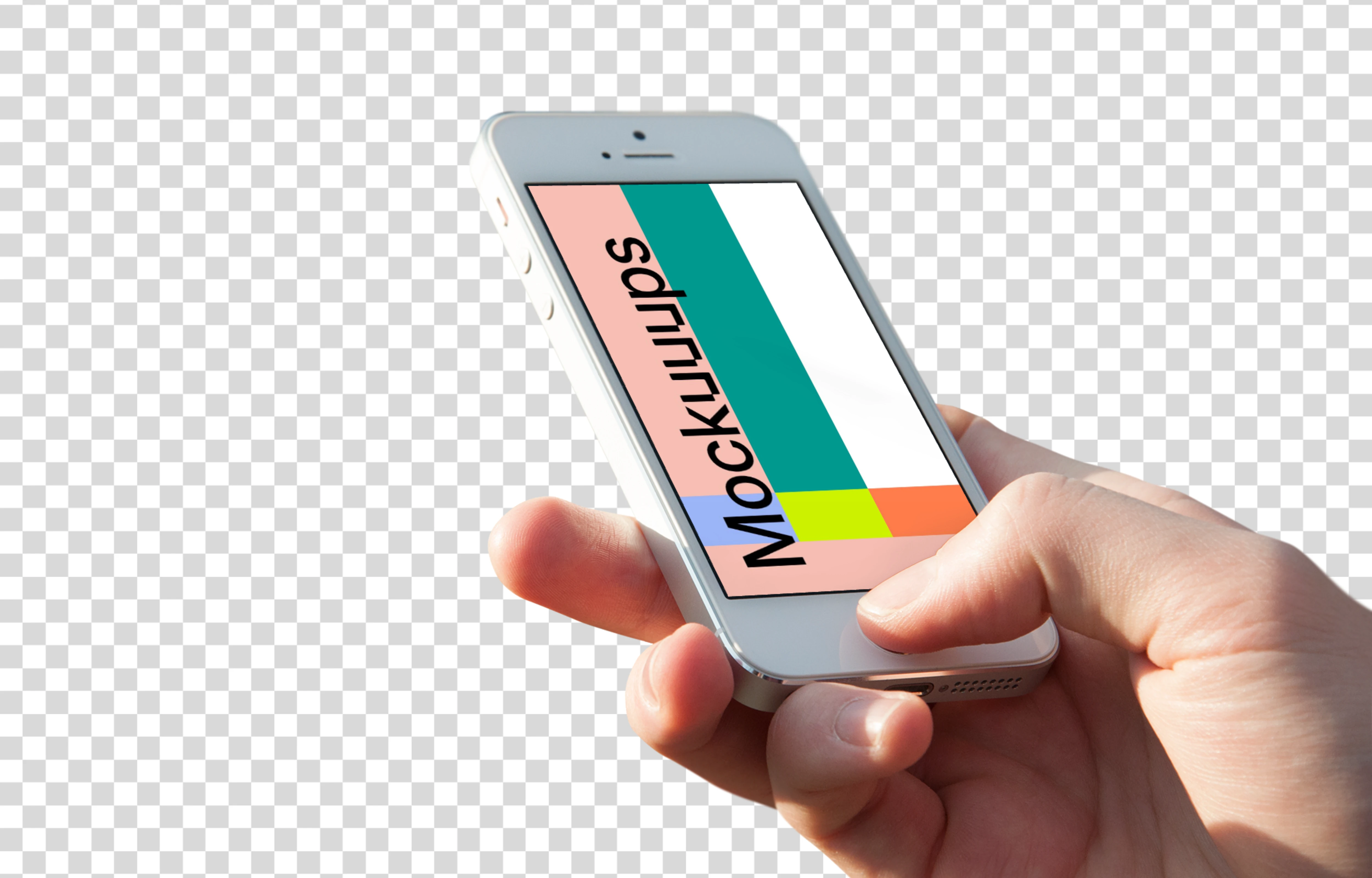 Touching home button on iPhone SE mockup