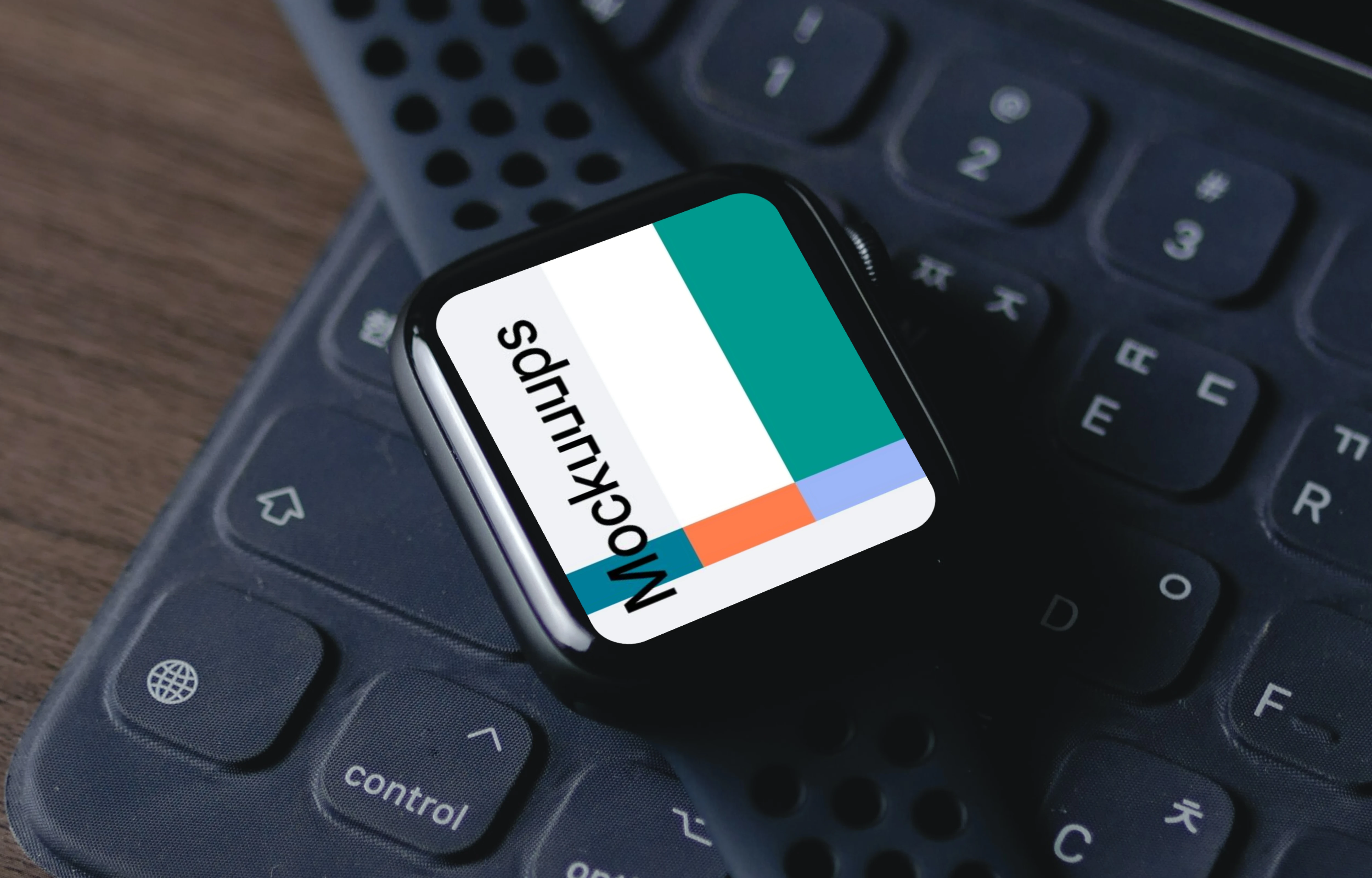 Apple Watch mockup junto al iPad