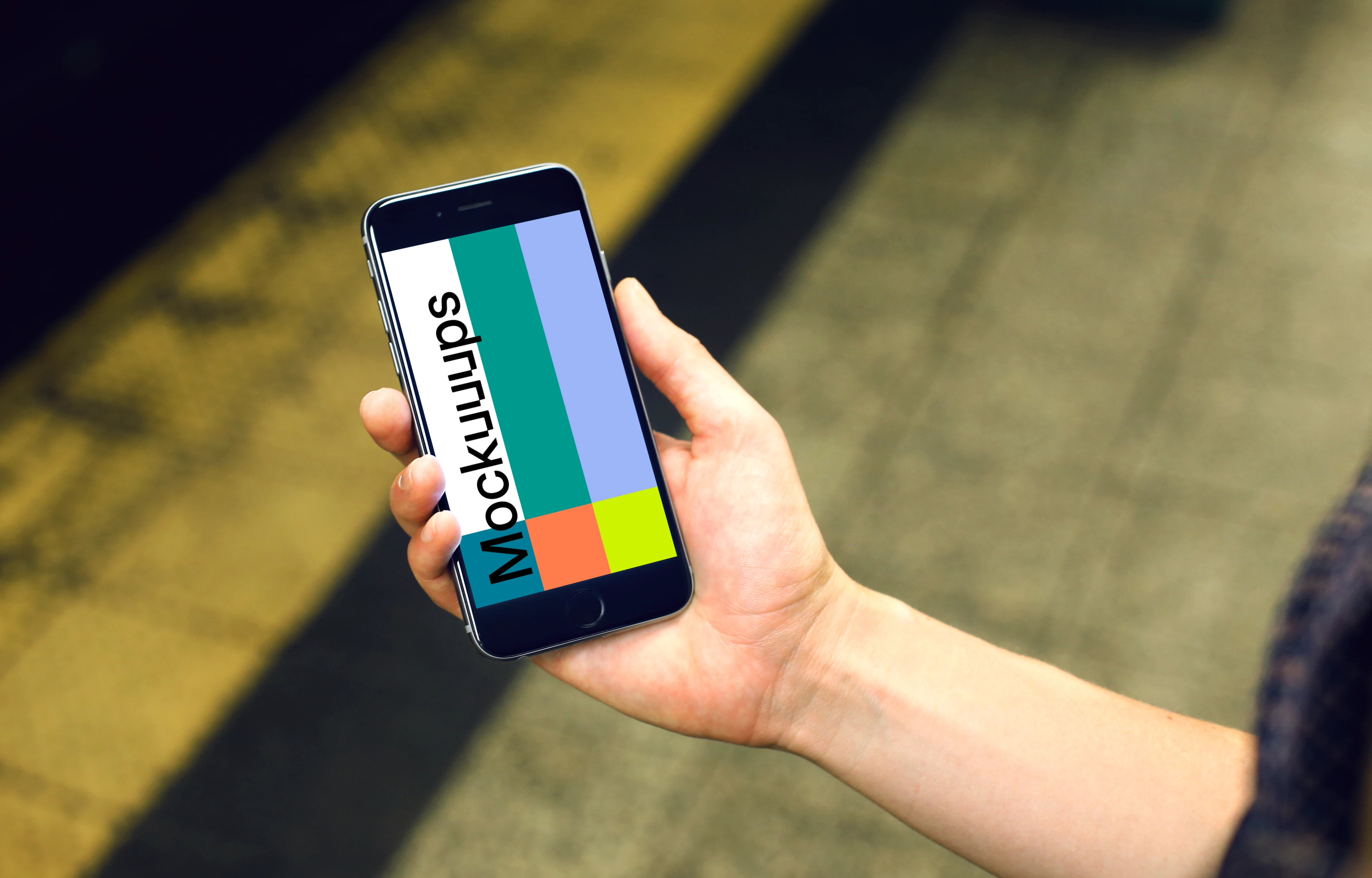 Waiting for underground with iPhone 6s mockup