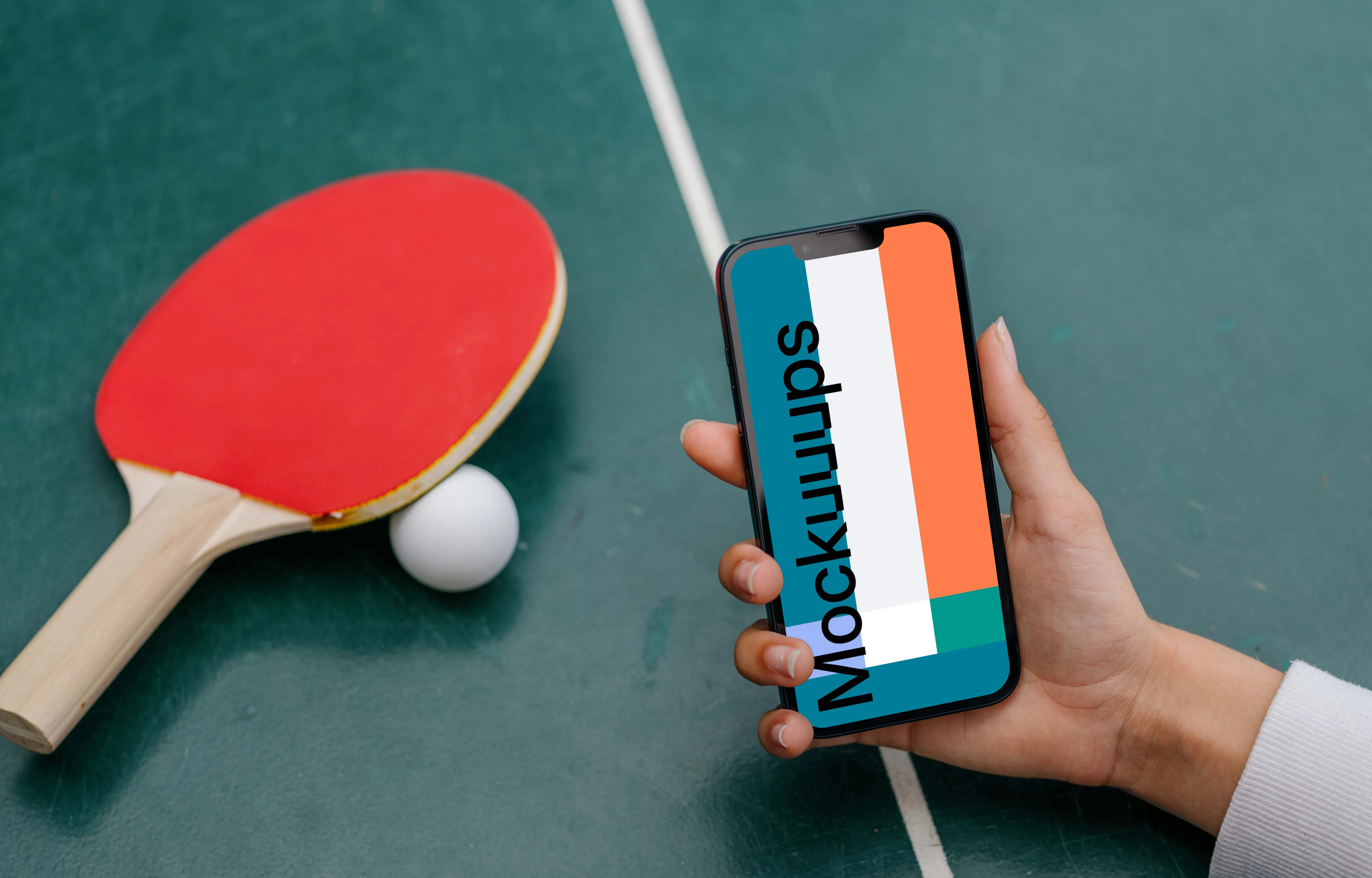 Woman hand holding a phone mockup