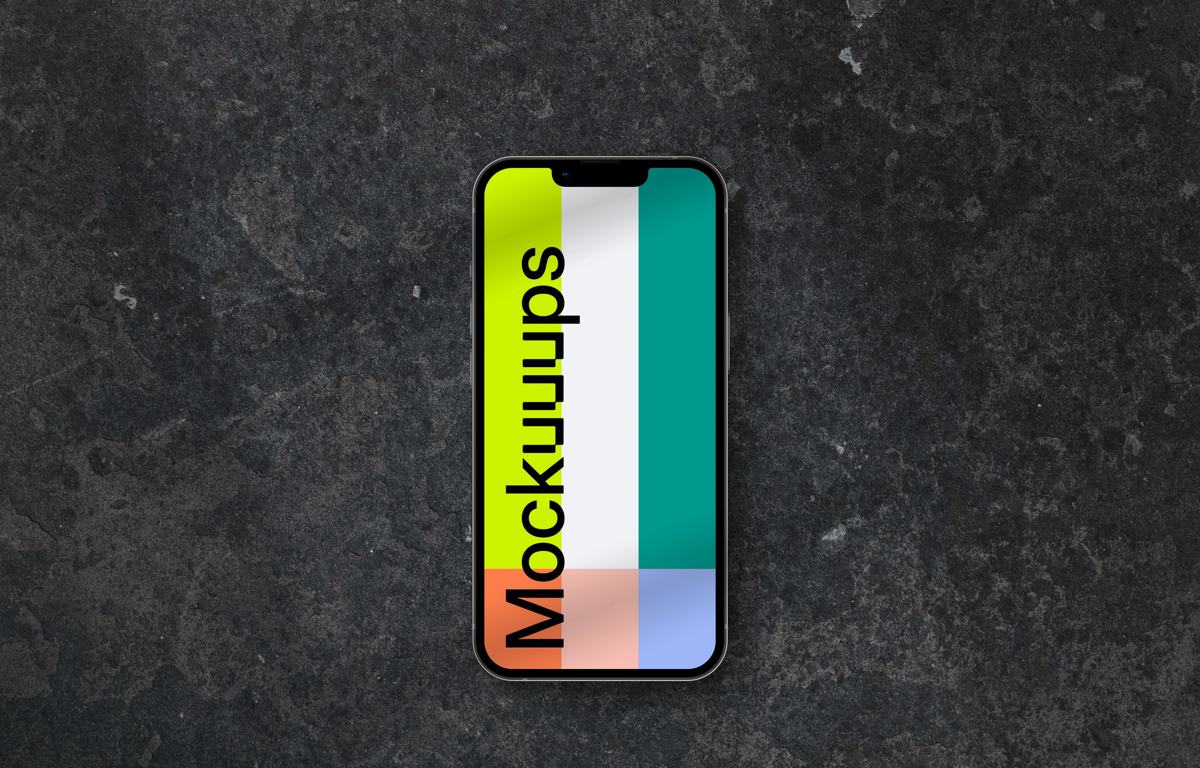 Smartphone mockup on the dark background