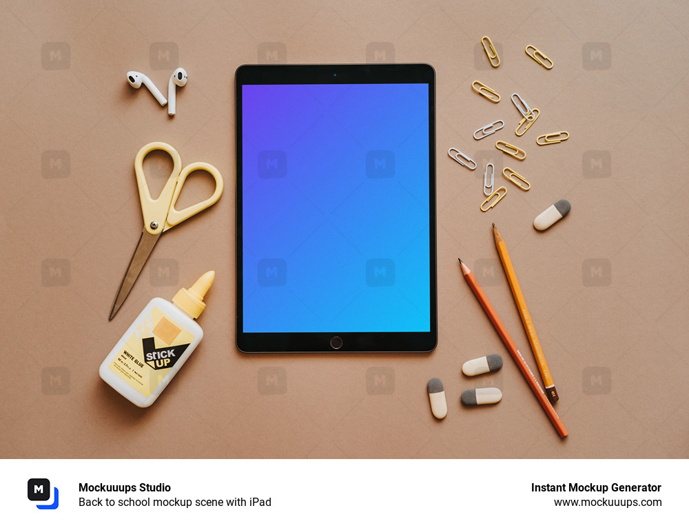 Back to school mockup scene with iPad