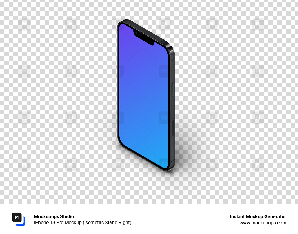 iPhone 13 Pro Mockup (Isometric Stand Right)