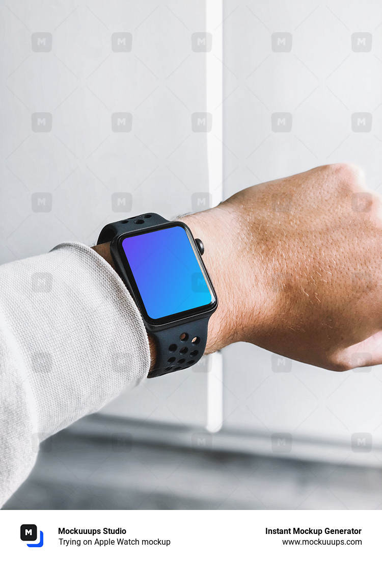 Trying on Apple Watch mockup