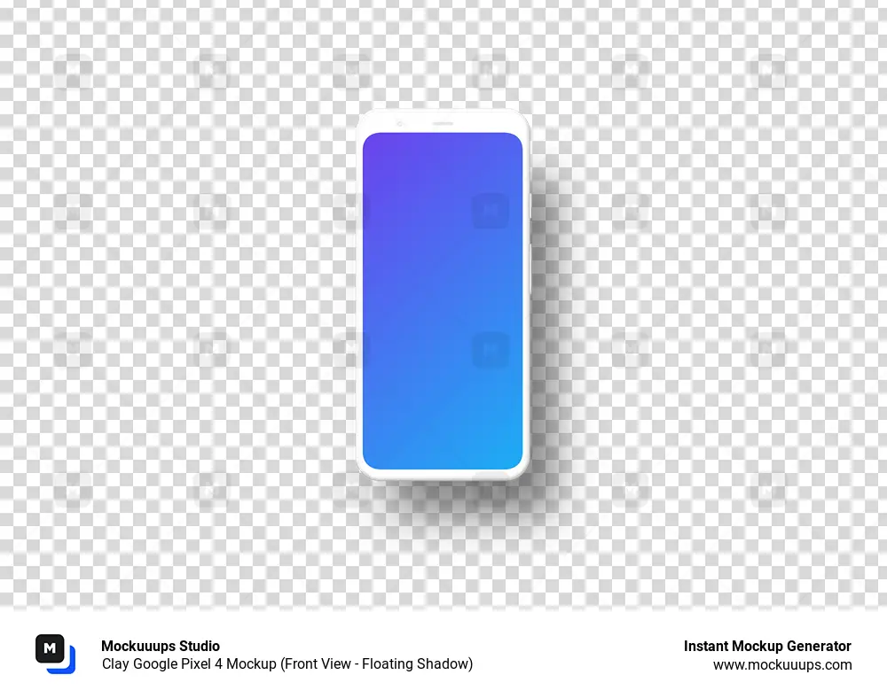 Clay Google Pixel 4 Mockup (Front View - Floating Shadow)