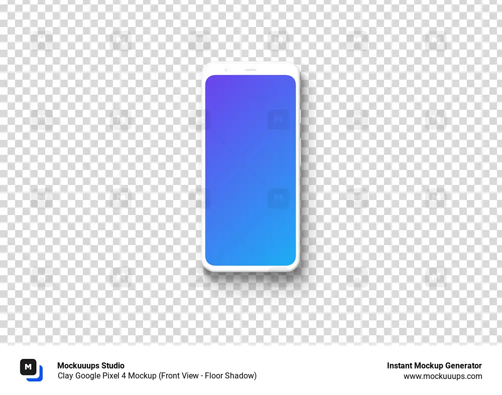 Clay Google Pixel 4 Mockup (Front View - Floor Shadow)