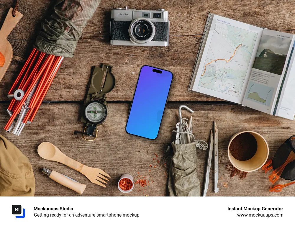 Getting ready for an adventure smartphone mockup