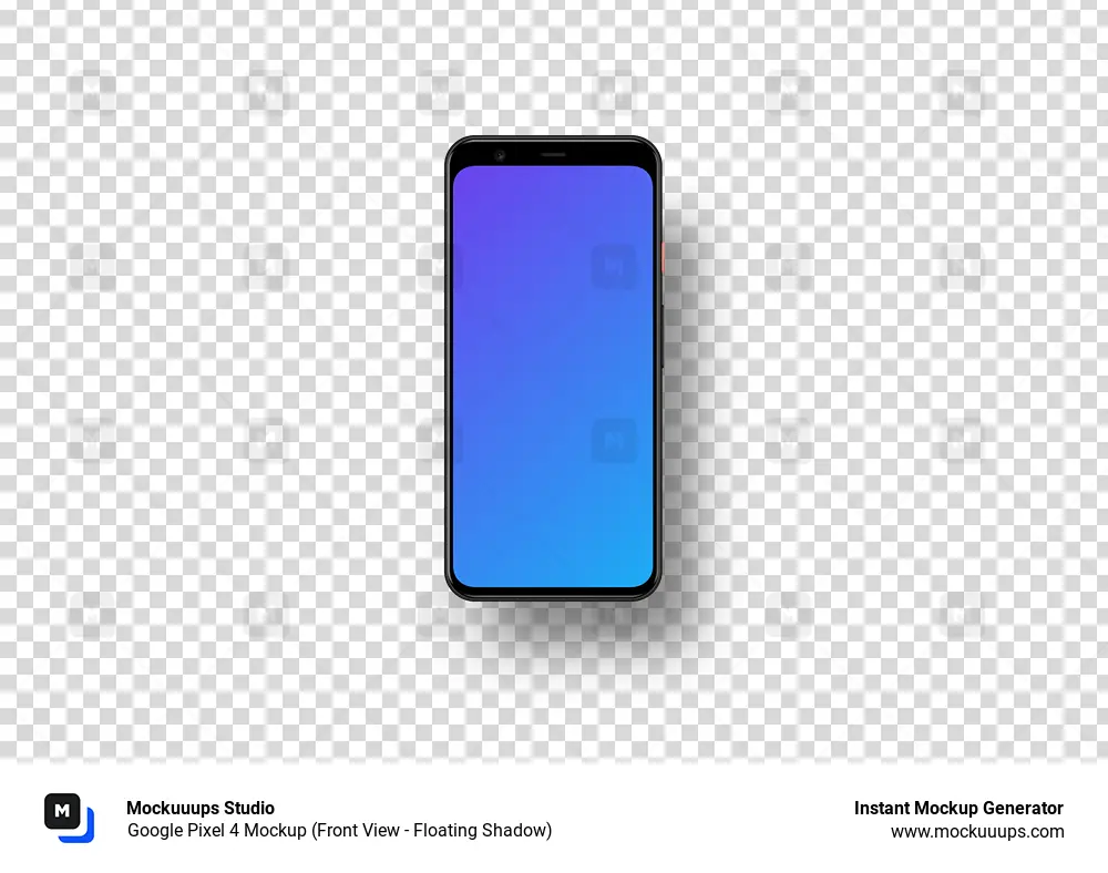 Google Pixel 4 Mockup (Front View - Floating Shadow)