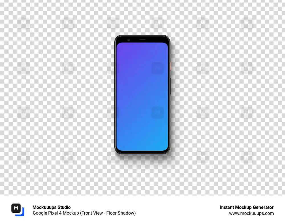 Google Pixel 4 Mockup (Front View - Floor Shadow)