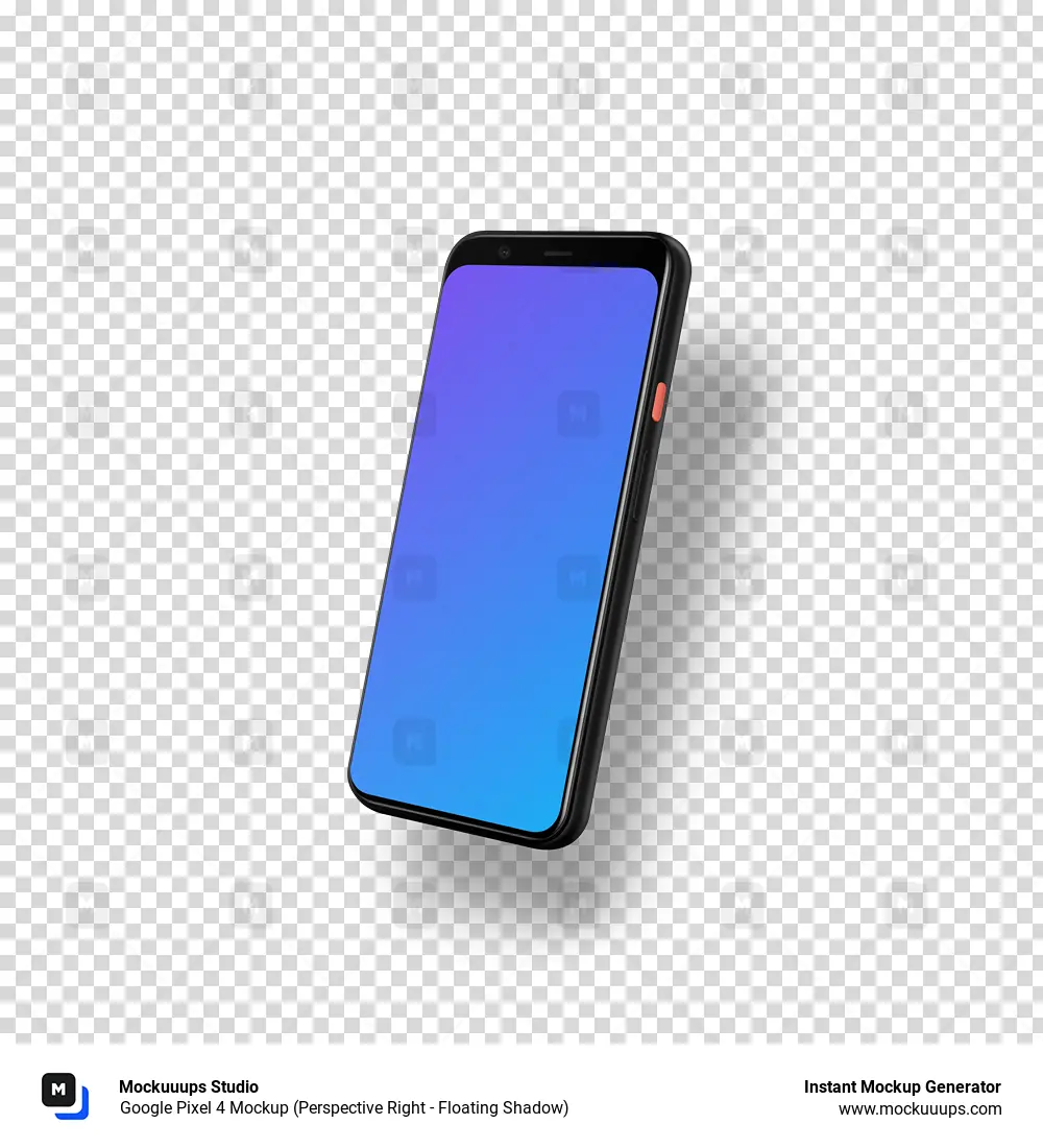 Google Pixel 4 Mockup (Perspective Right - Floating Shadow)