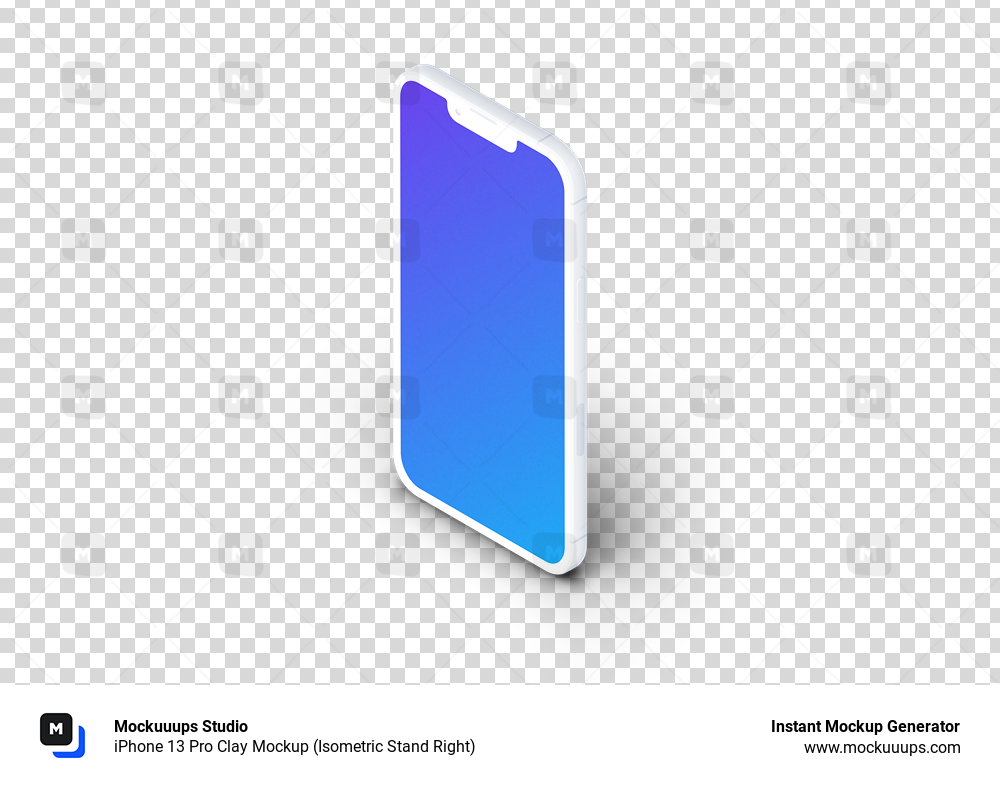 iPhone 13 Pro Clay Mockup (Isometric Stand Right)
